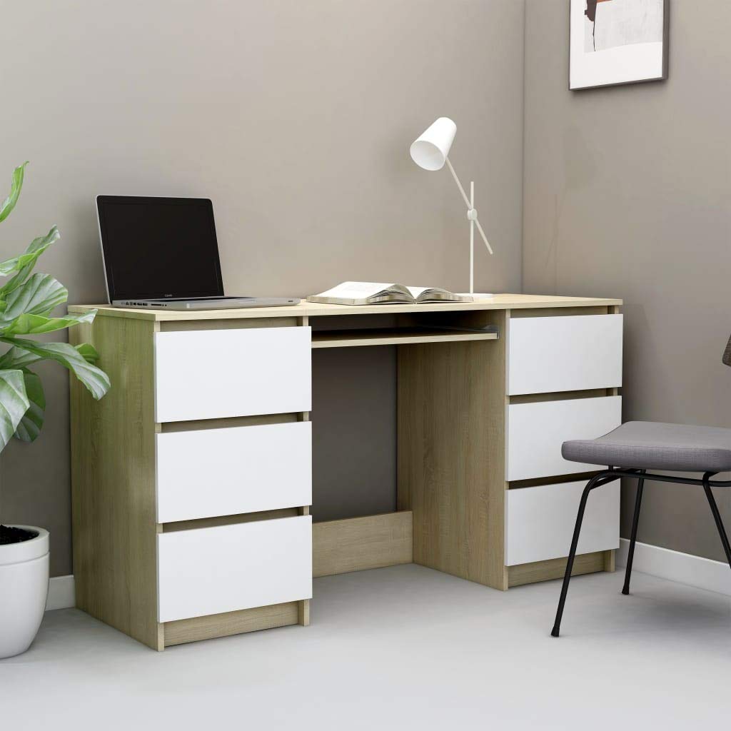 Modern Computer Desk with Drawers - 55.1