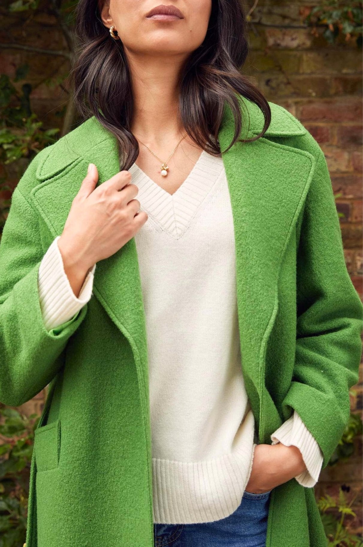Premium Green Wool Coat for Women - Warm Winter Outerwear for Cold Weather | Perfect for Office, Travel & Outdoor Activities
