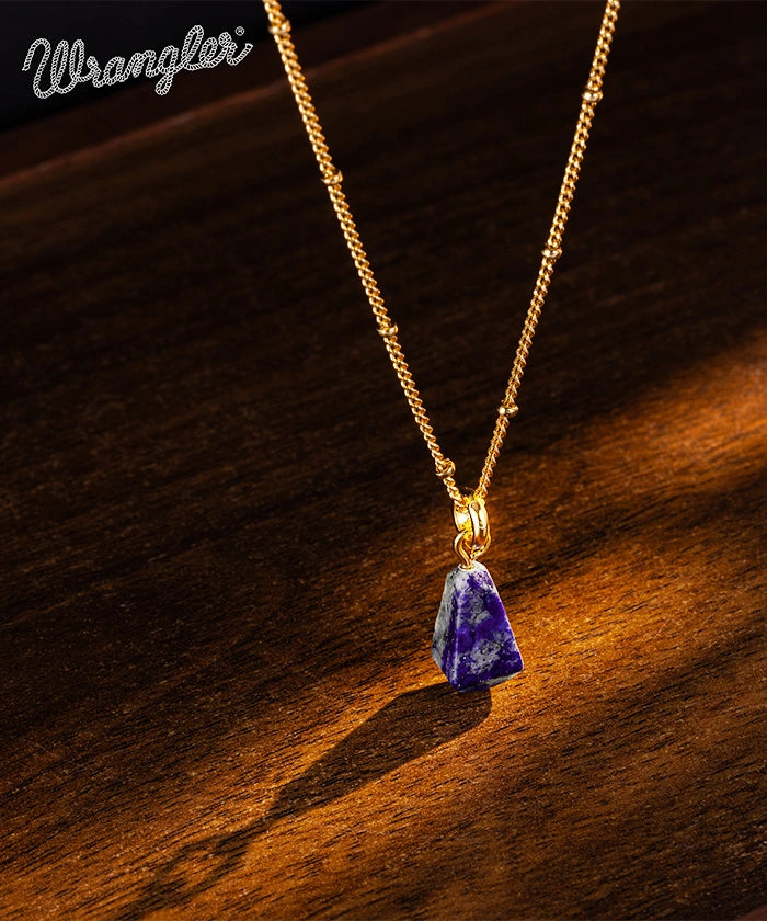 Wrangler Gold Plated Minimalist Pendant Necklace Set for Women - Elegant Layering Jewelry for Everyday Wear & Special Occasions