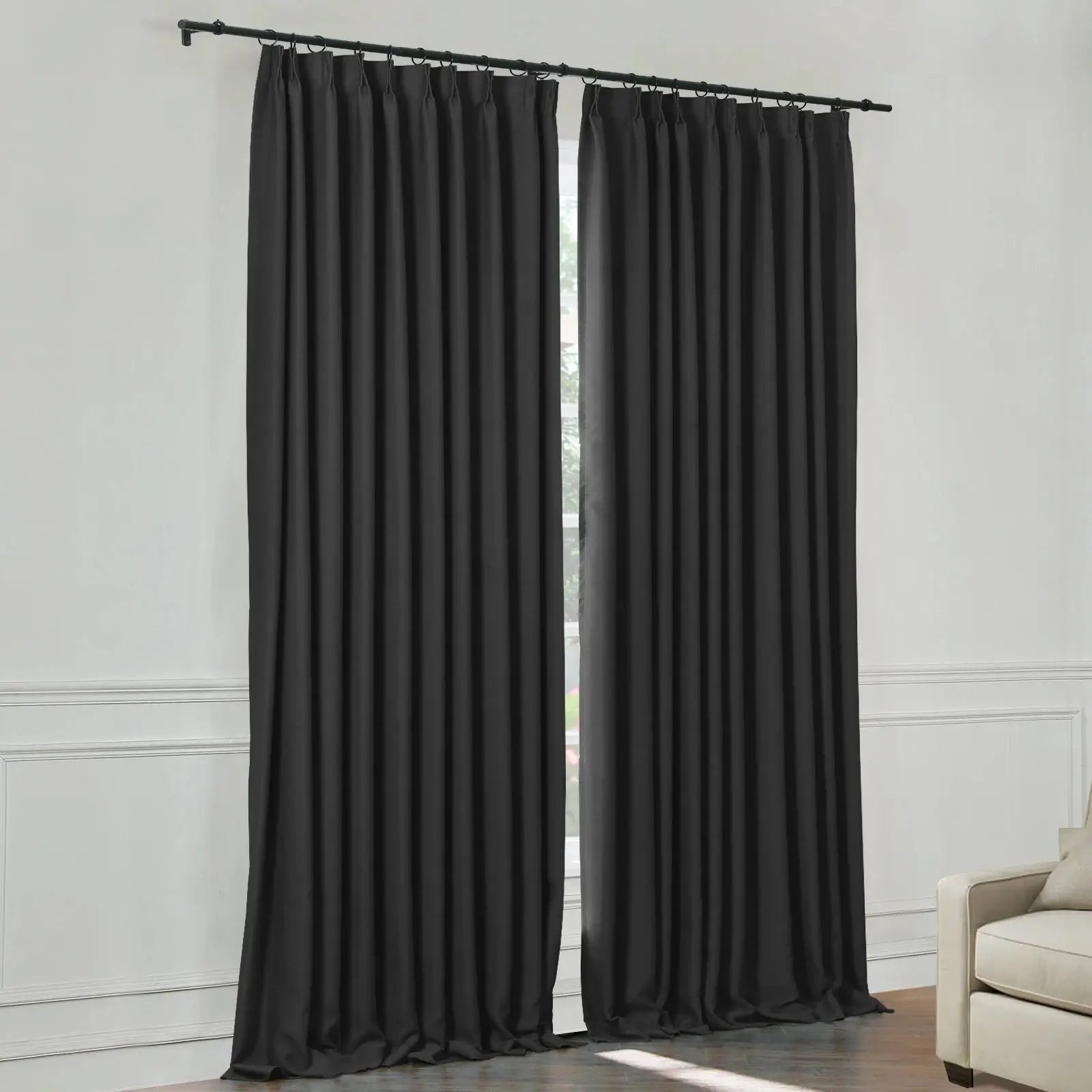 Blackout Pleated Curtains - 100% Light Blocking, Thermal Insulated for Bedroom & Living Room - Atlanta Home Decor