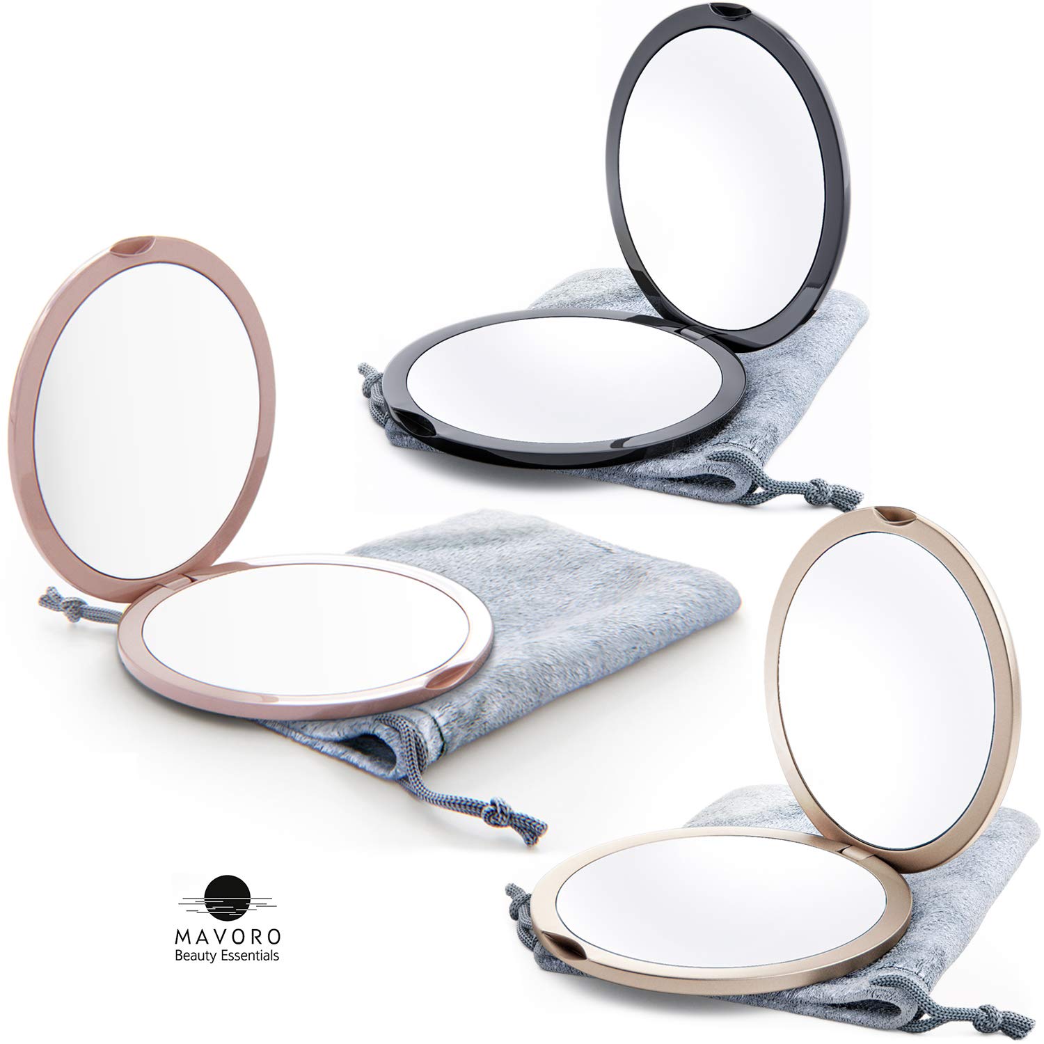 10x Magnifying Compact Mirror - Travel Makeup Mirror for Purse, Distortion Free & Portable, Perfect for On-the-Go Touch Ups (Millennial Pink)