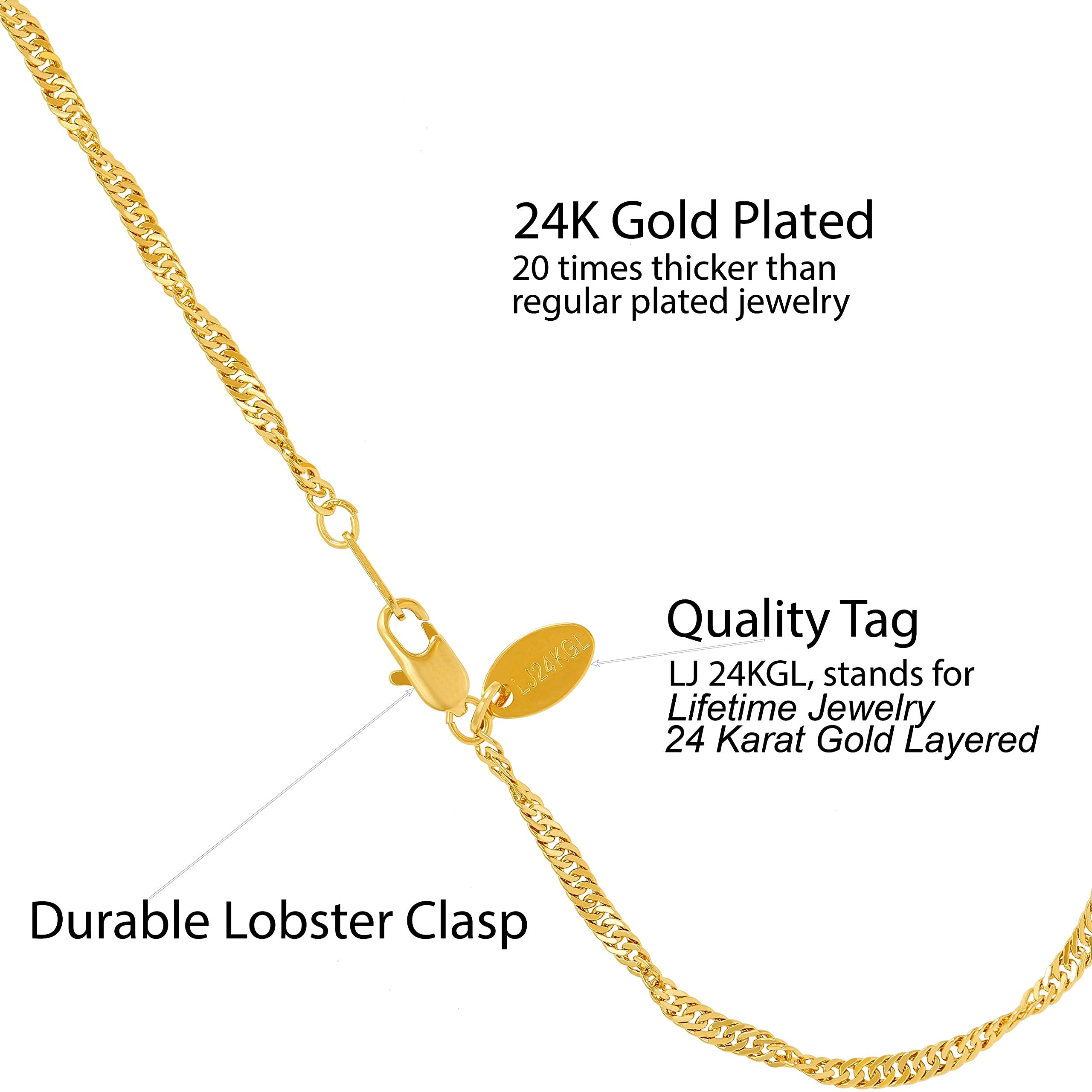 24K Gold Plated Women's Anklet Bracelet - 2mm Whisper Chain Ankle Jewelry for Everyday Wear & Special Occasions | Lifetime Jewelry Collection