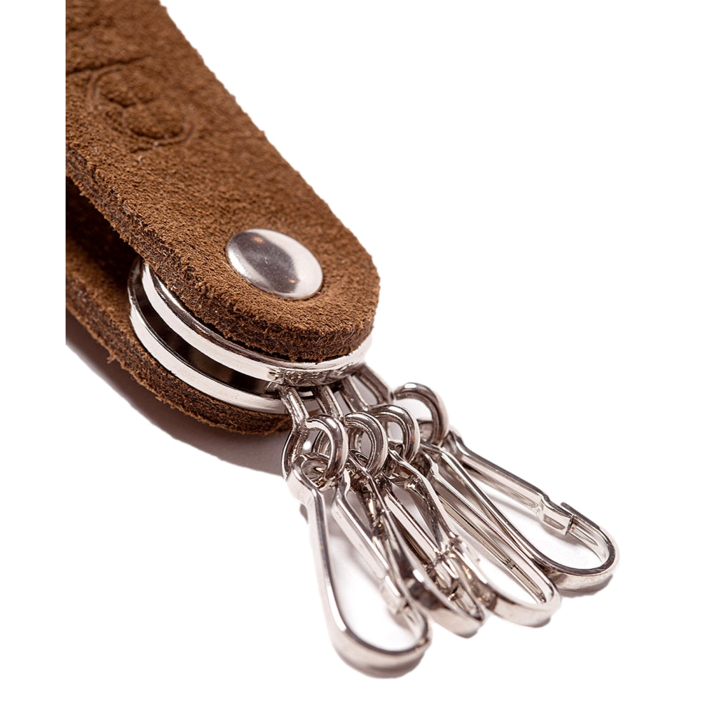 HOBO Studded Key Ring - Genuine Cow Suede Leather Keychain in Camel Color - Perfect for Key Organization, Bag Charms, and Gift Giving