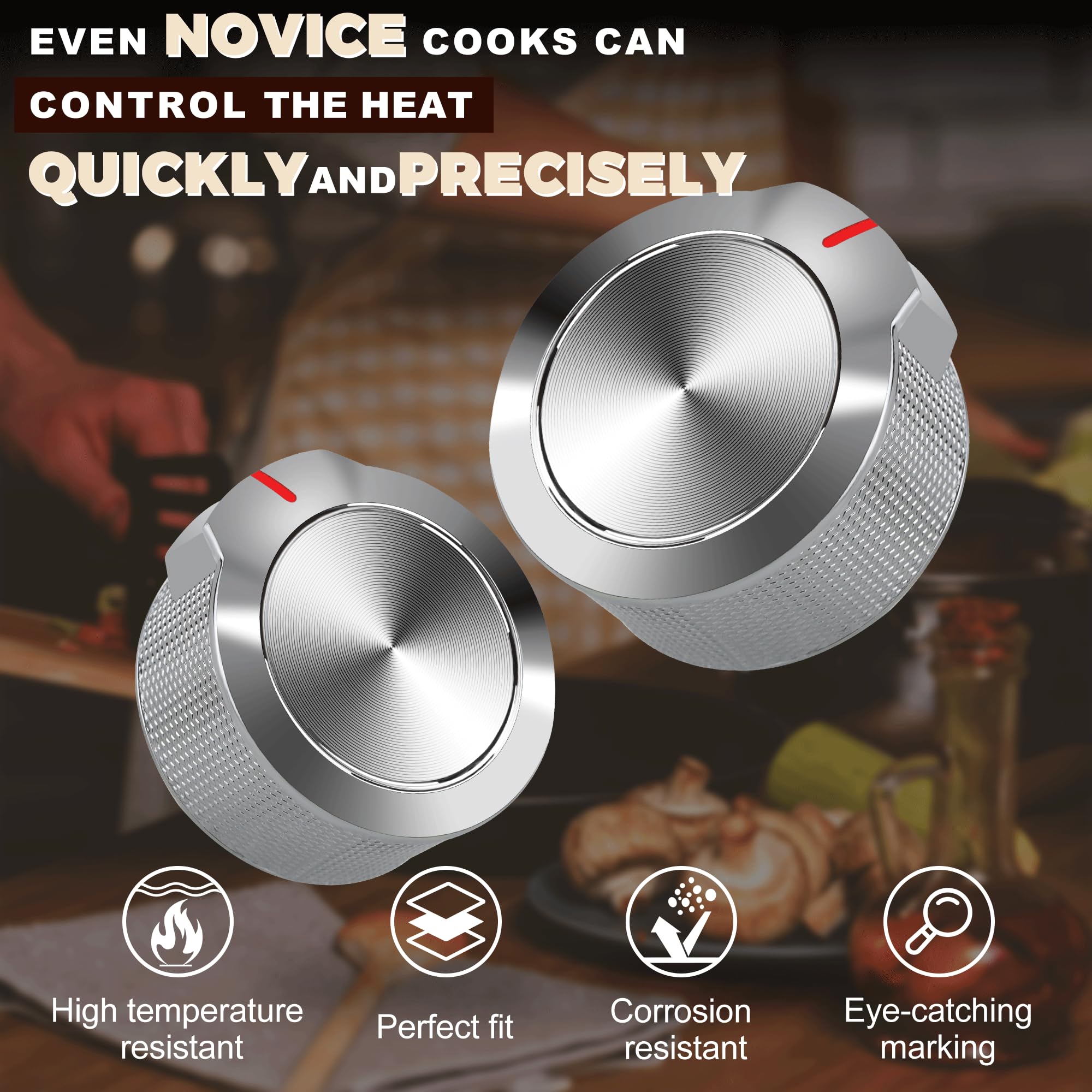5-Pack Replacement Stove Knobs for KitchenAid & Whirlpool Ranges - Compatible with AP6285576, 4546228, W11156487, W10823529 - Perfect for Oven Control & Stove Top Use
