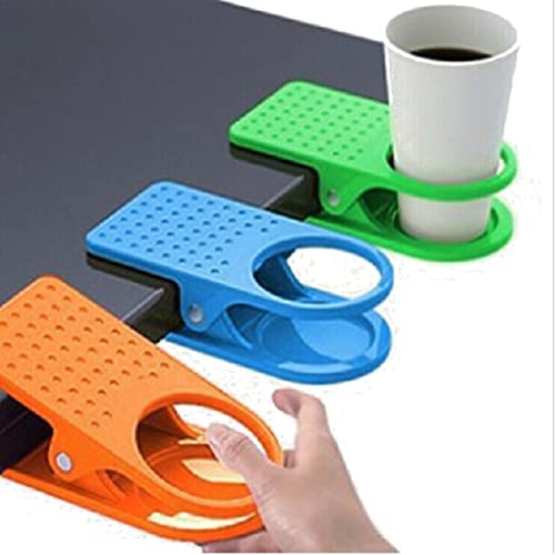 Sturdy Clip-On Cup Holder for Bathroom, Desk, Laundry & Beach - Multi-Purpose Mug Storage Organizer with Strong Clamp - Perfect for Office, Home & Outdoor Drink Holder Accessories