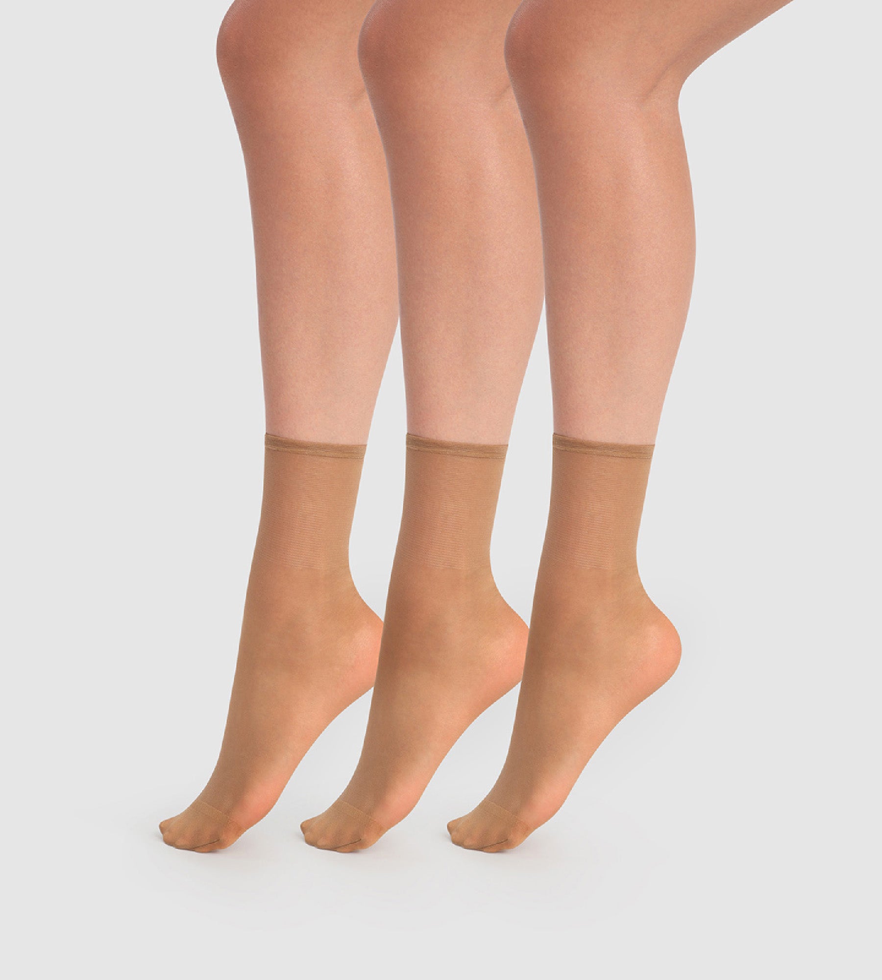3 Pairs of Cinnamon 20D Beauty Resist Sheer Nylon Stockings - Comfortable & Durable for Daily Wear, Office, or Special Occasions