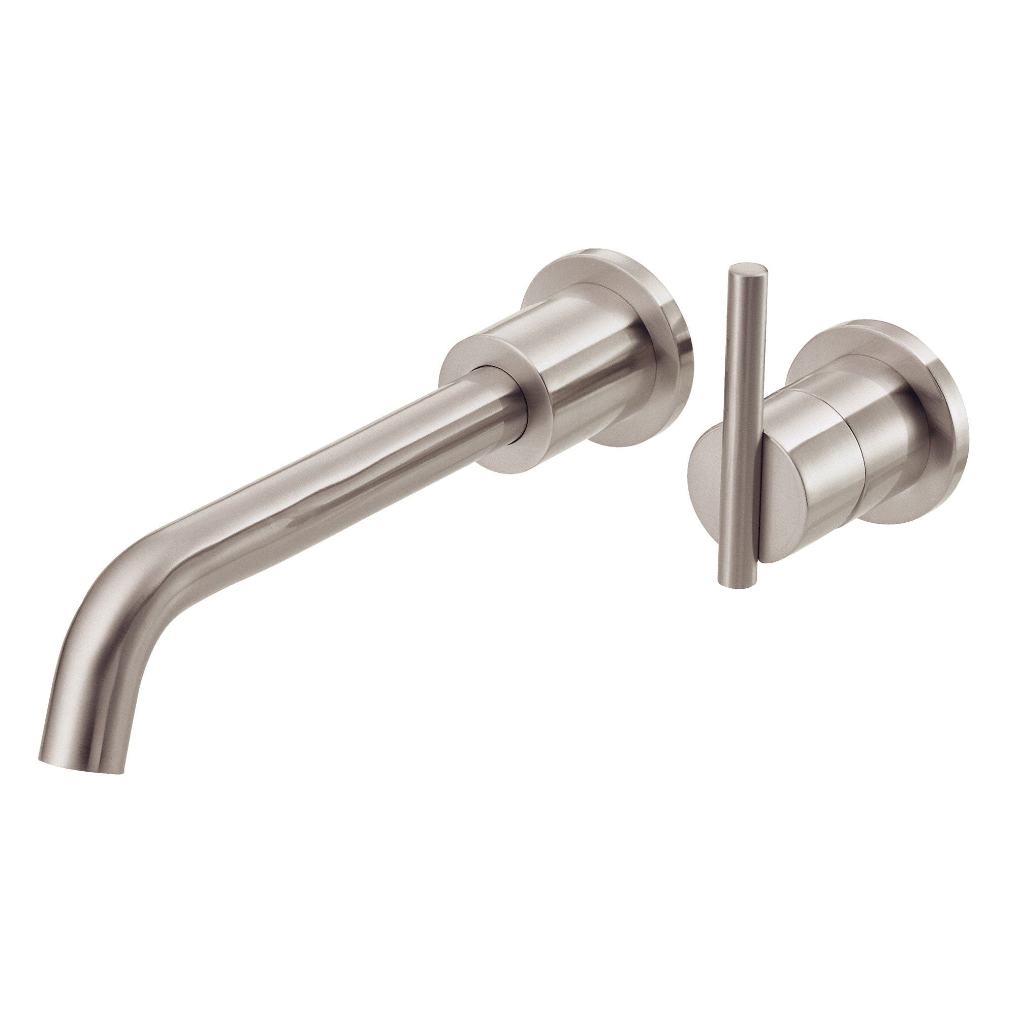 Danze Parma Brushed Nickel Single Handle Wall Mount Bathroom Faucet with Drain & Rough-in Valve - Modern Water-Saving Design for Sink, Vanity & Powder Room Installation