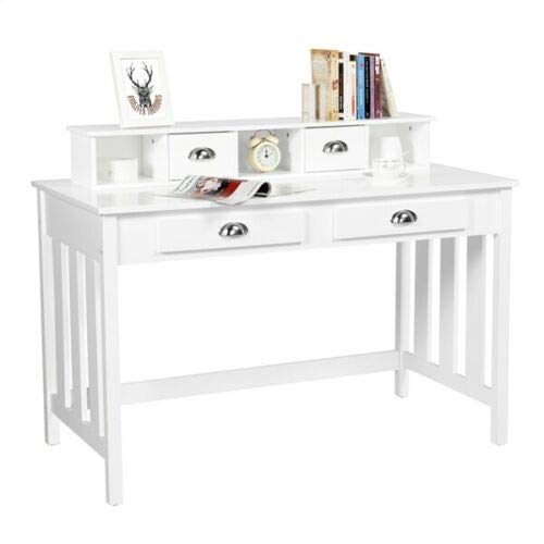 AlphaBaby Writing Desk - Home Study Office Computer PC Table with Storage, 4 Drawers & Shelf - Perfect for Kids Room, Homeschooling & Small Space Workstation