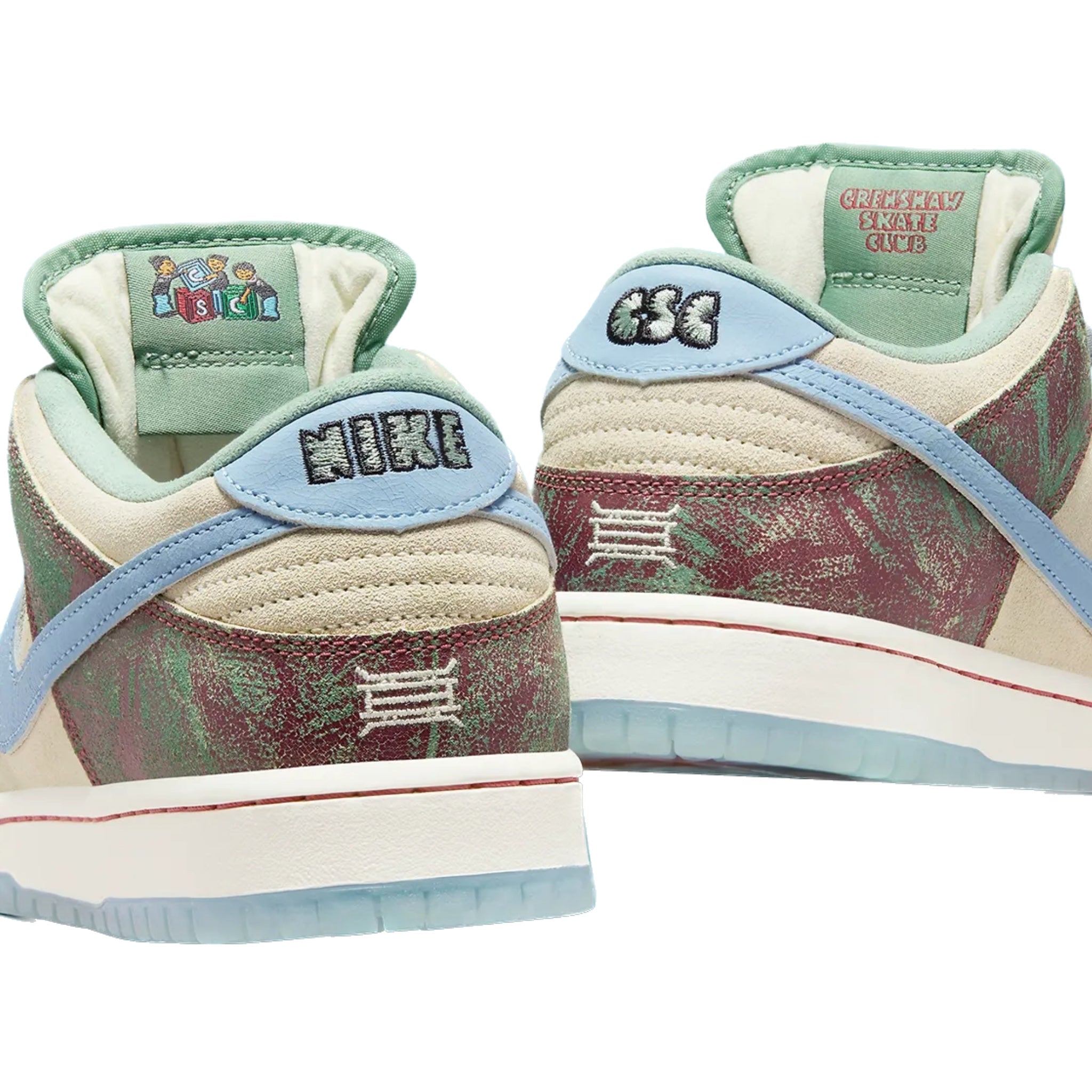 Nike SB Dunk Low Crenshaw Skate Club Sneakers - Sail Light Blue Cedar - Men's Skateboarding Shoes for Street Style & Casual Wear