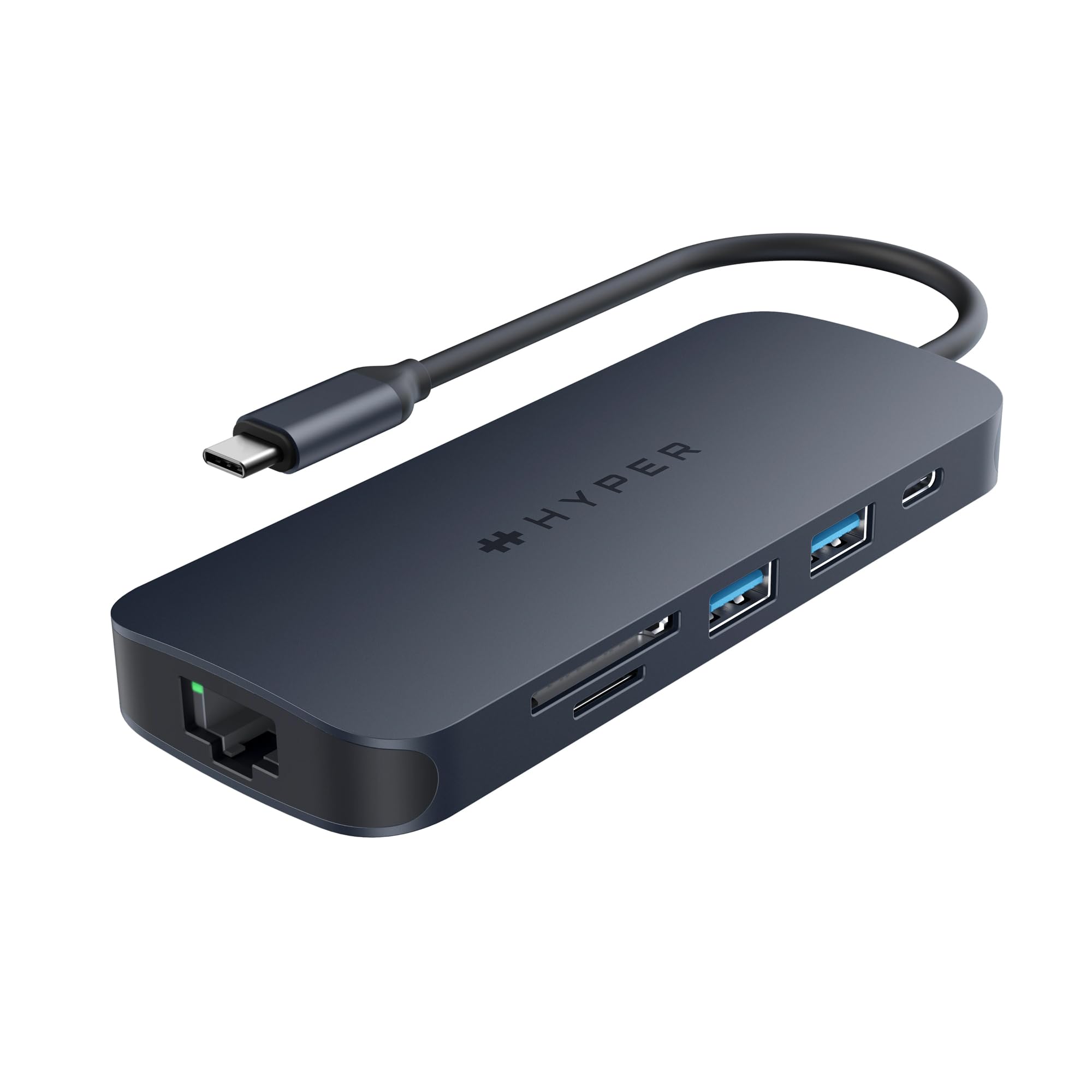 HyperDrive Next 8-in-1 USB C Hub for MacBook Pro/Air, Windows PC & Chromebook - 4K60Hz HDMI, 2x USB-A 3.0, 10Gbps USB-C, 140W Power Delivery, SD/microSD Card Reader, Gigabit Ethernet - Perfect for Home Office, Gaming & Video Editing