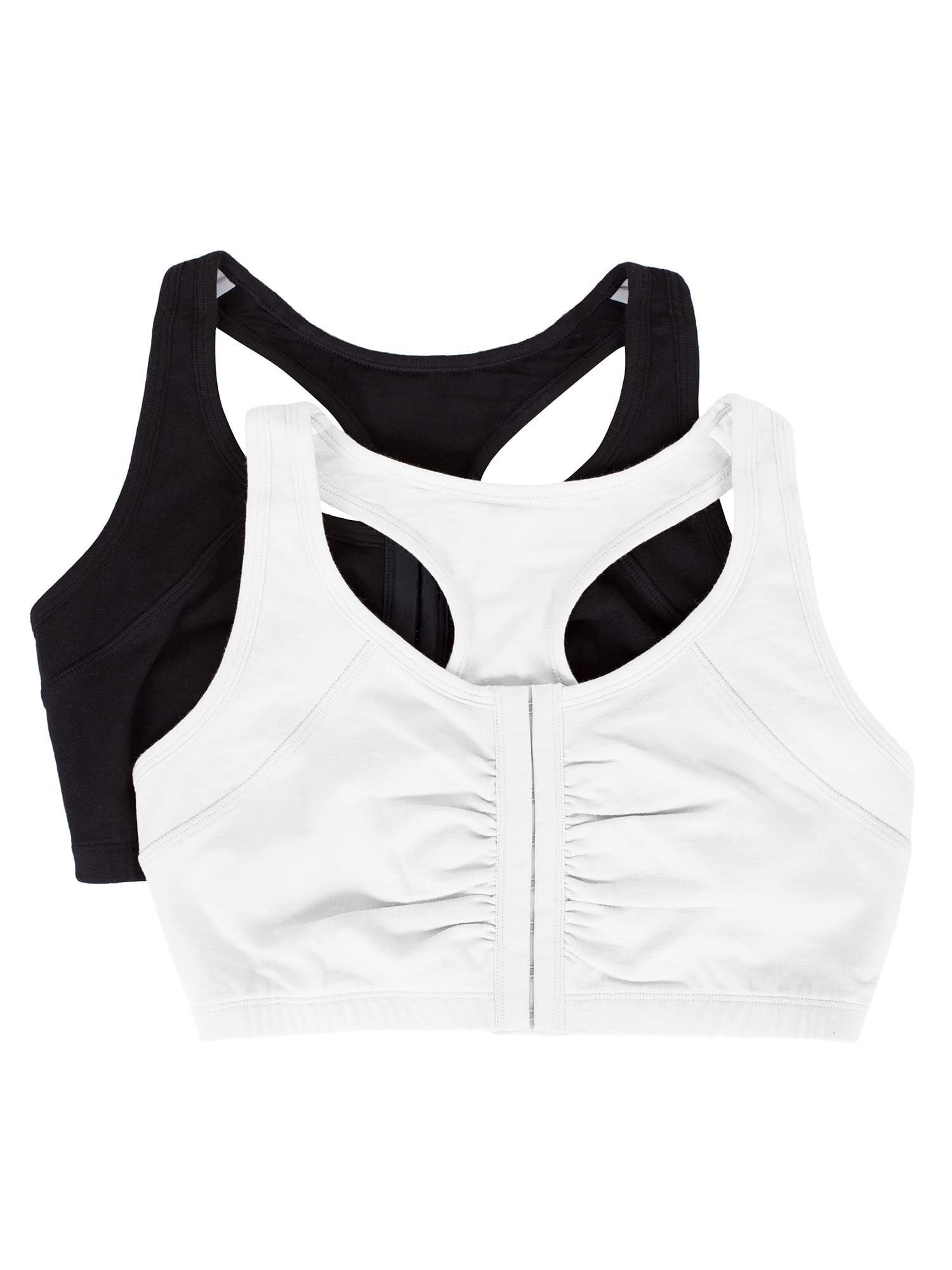 Fruit of the Loom Women's Front Closure Built-Up Sports Bra - Comfortable Support for Yoga, Gym & Active Lifestyle