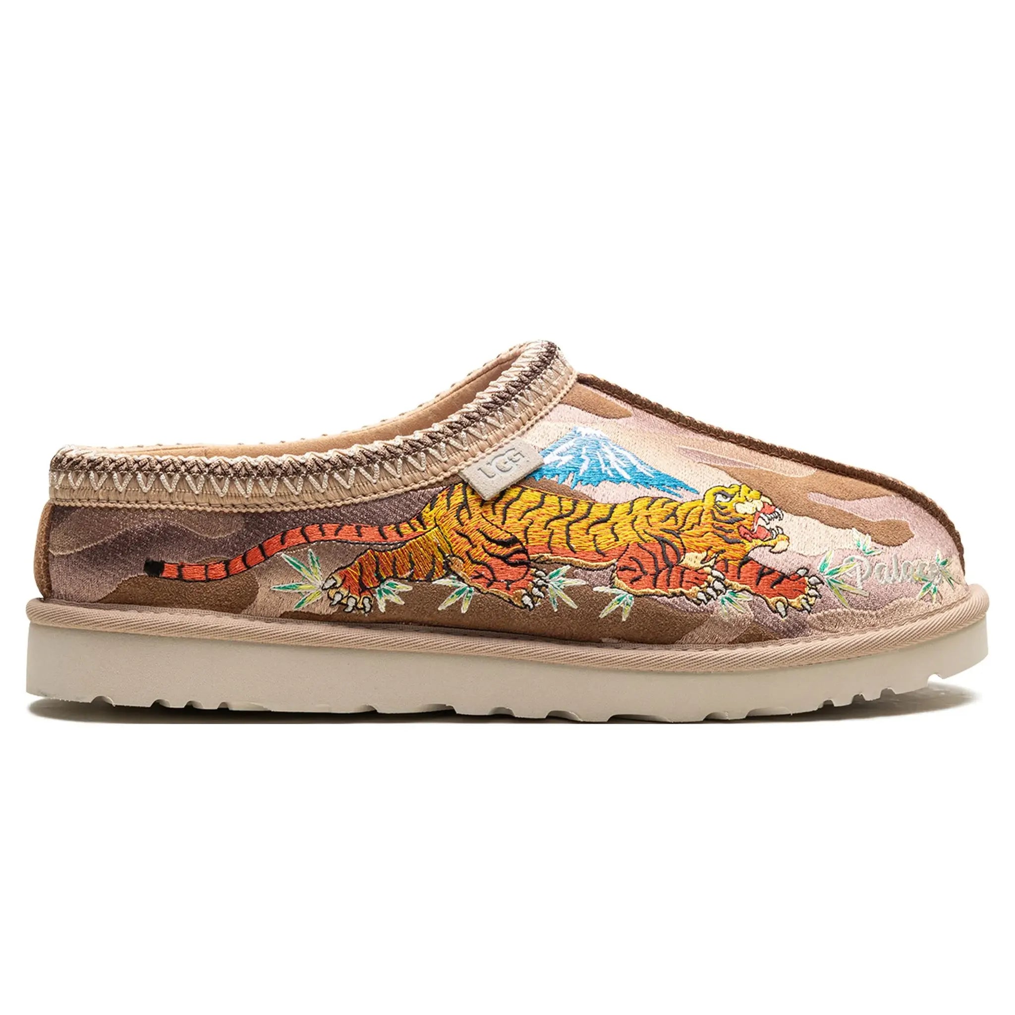 Palace x UGG Tasman Chestnut Camo Slippers for Men & Women - Cozy Indoor/Outdoor House Shoes - Perfect for Winter Comfort, Lounge Wear & Gift Giving