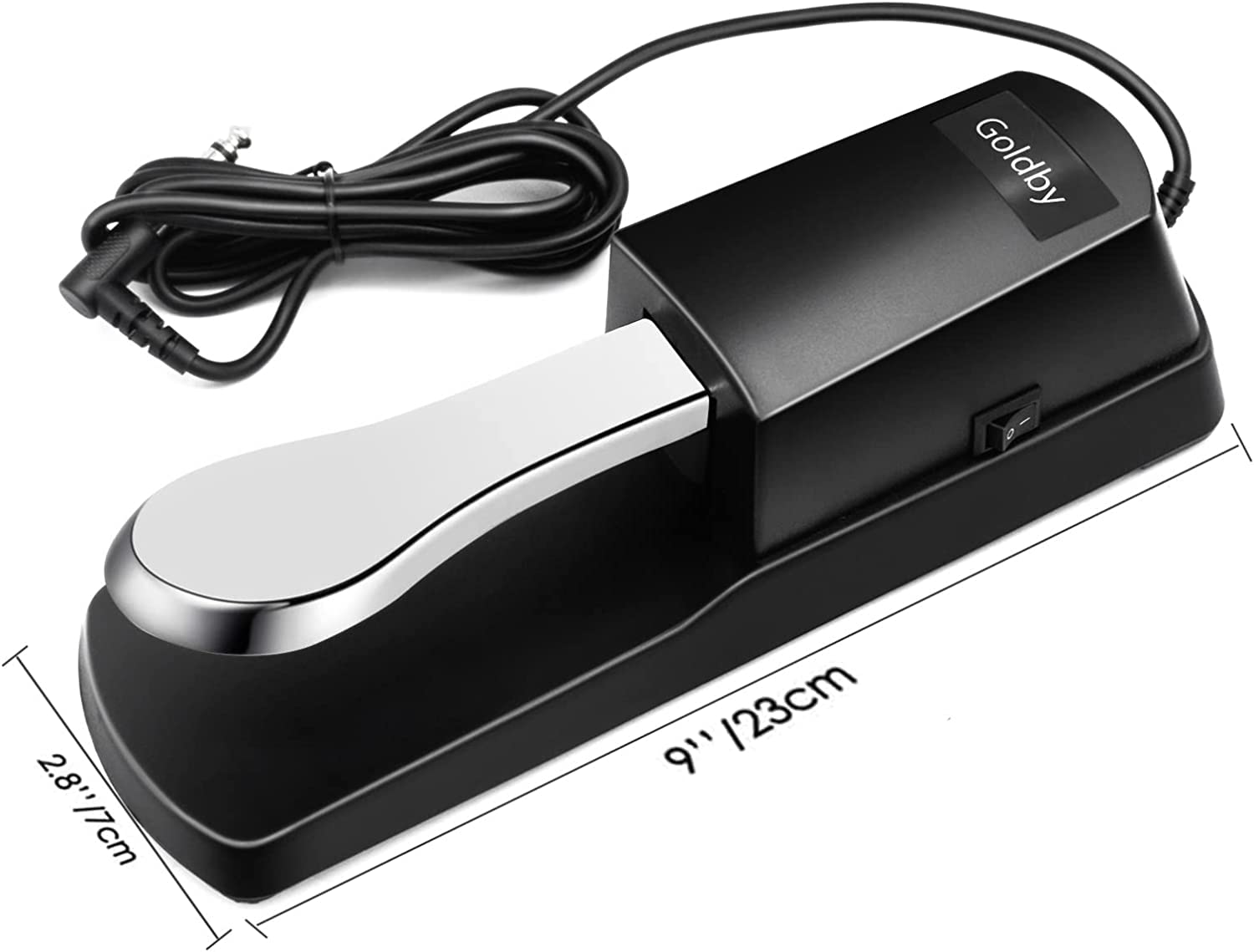 Universal Sustain Pedal for Keyboard - Compatible with Yamaha, Casio, Roland - Silver (1/4