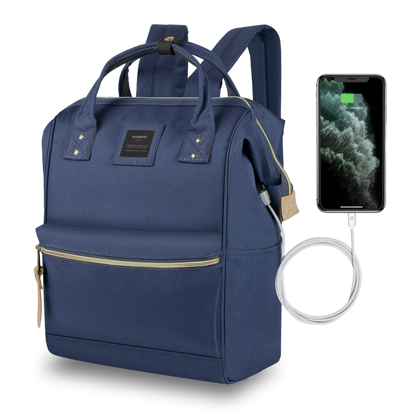 Hethrone Women's 15.6 Inch Laptop Backpack with USB Charging Port - Stylish College, Nursing School & Work Bookbag for Women - Perfect for Travel, Commuting & Daily Use