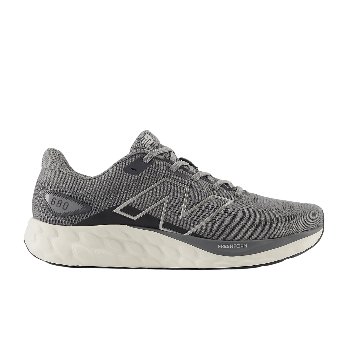 New Balance 680 V8 Grey Men's Running Shoes - Lightweight Cushioned Sneakers for Jogging, Gym & Everyday Wear