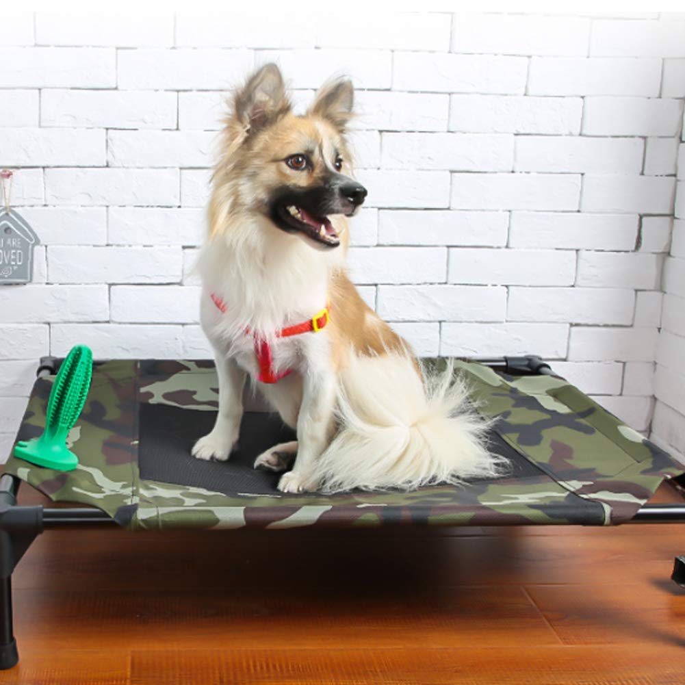 Elevated Dog Bed with Detachable Cover - Waterproof & Washable Raised Pet Cot with Cooling Mesh Center - Portable XL Gray Outdoor Kennel Bed for Travel, Camping, Home & Backyard Use