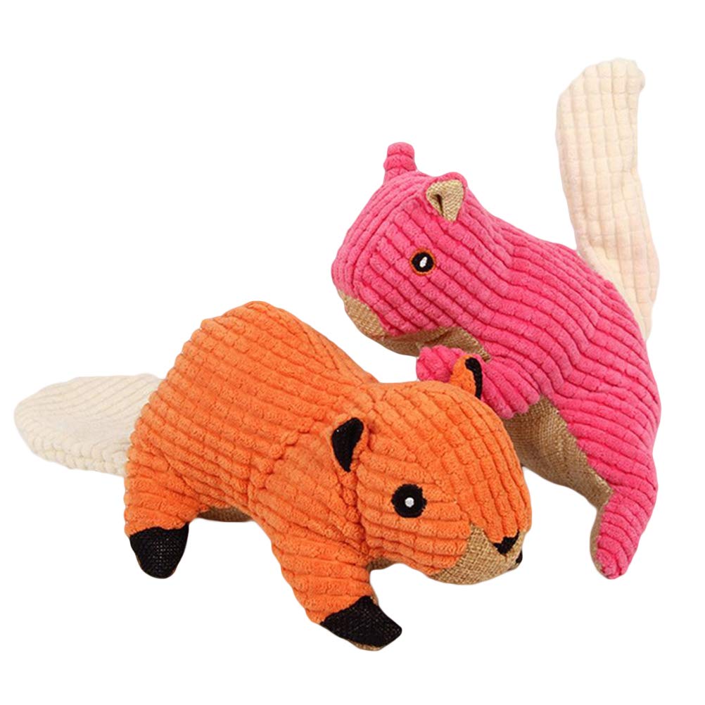 Balacoo 2-Pack Interactive Plush Dog Toys with Squeaker - Puppy Chew Toys for Small Dogs, Teeth Cleaning & Boredom Relief - Durable Pet Supplies for Playtime, Training & Indoor/Outdoor Fun