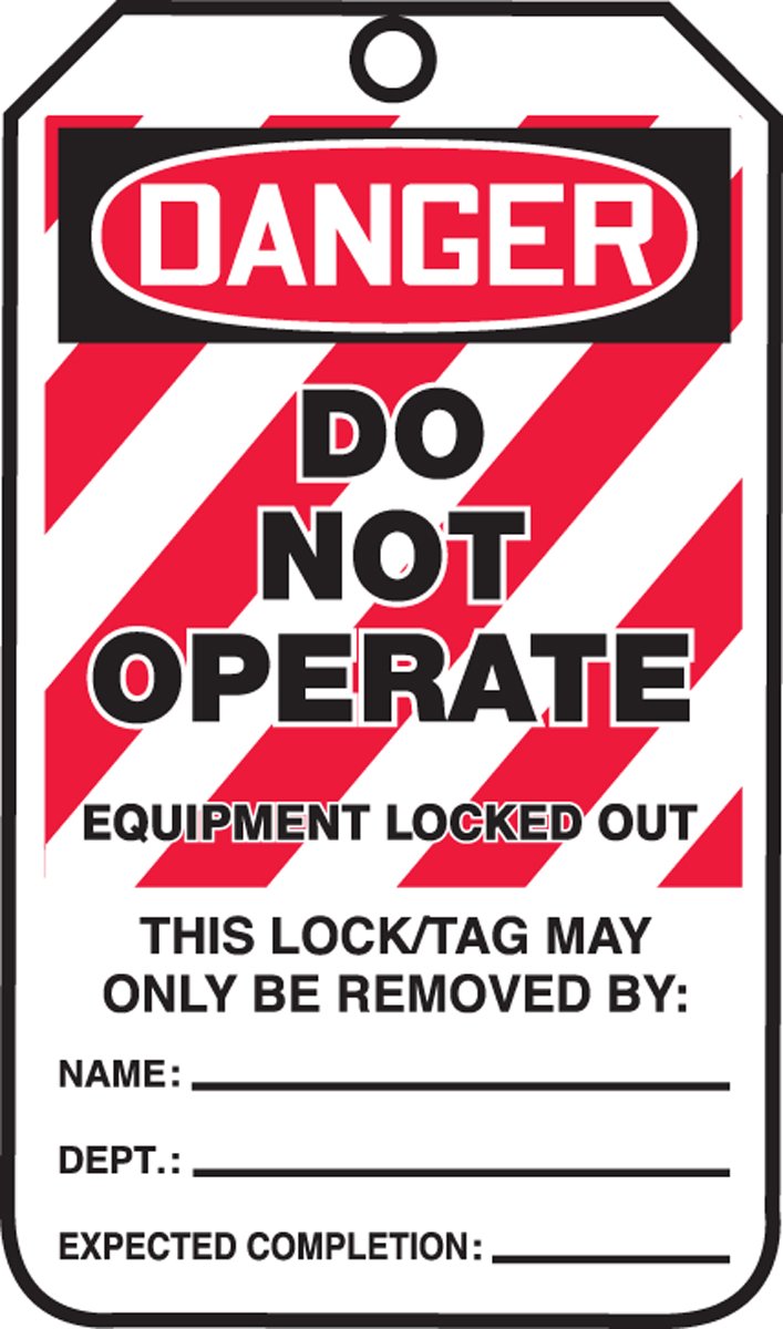 Accuform OSHA Compliant Lockout Tags - Pack of 25 | Danger Do Not Energize Equipment Locked Out | US Made Safety Tags | Tear & Water Resistant PF-Cardstock | 5.75