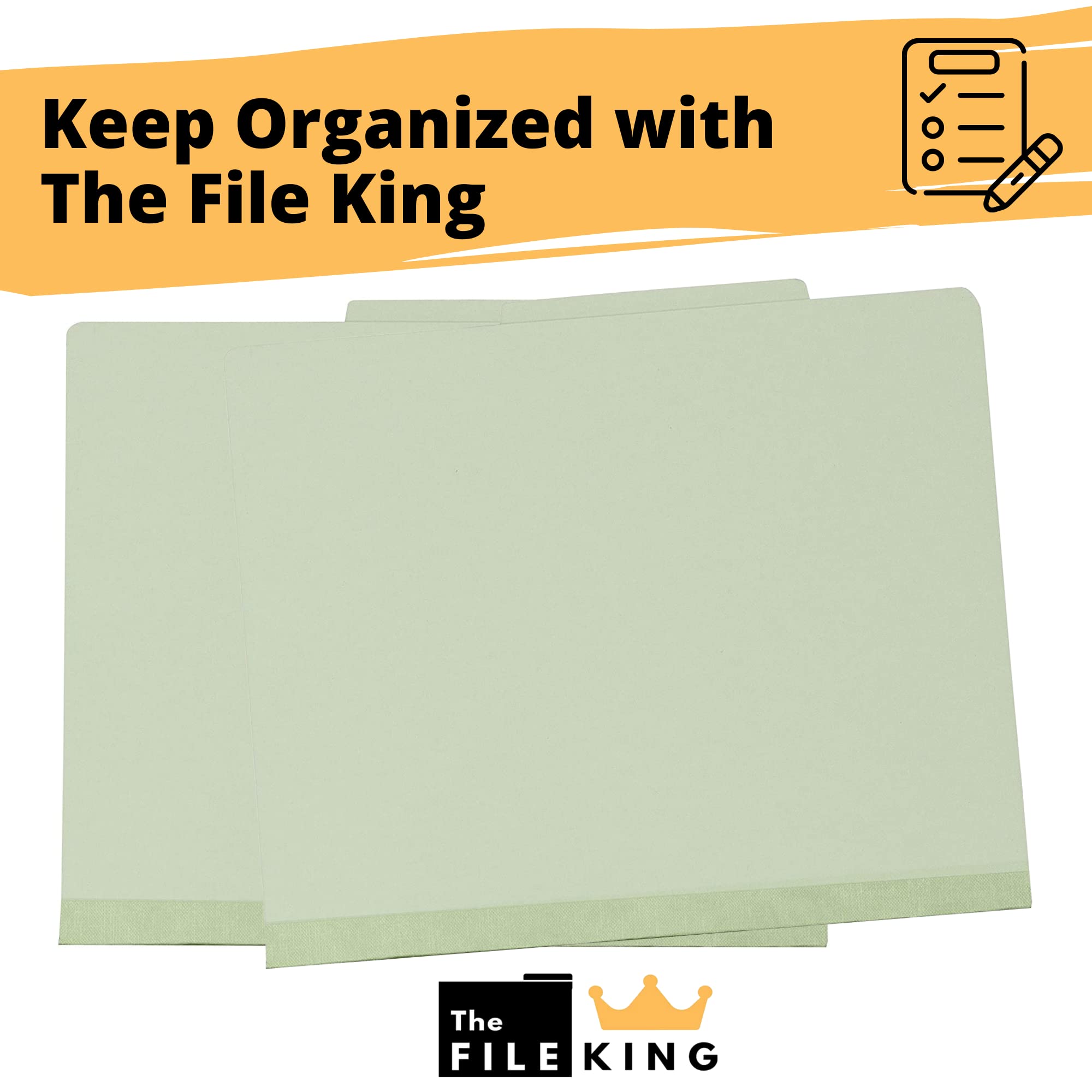 File King 2-Divider Pressboard Classification Folders - 10 Pack, Letter Size, Light Green | 2-Inch Expansion | Made in USA | Medical & Office File Folders with Dividers & Prongs | Perfect for Organizing Patient Records, Office Documents & School Projects
