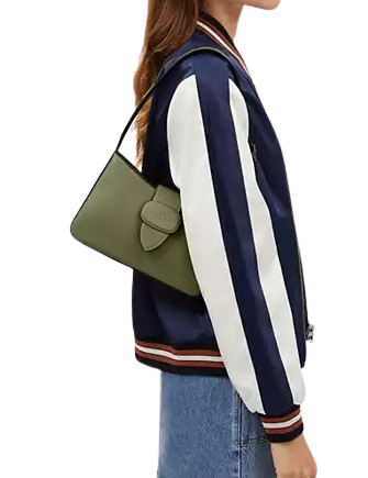 Coach Eliza Leather Shoulder Bag with Covered Closure - Stylish Crossbody Purse for Women, Perfect for Work, Travel & Everyday Use