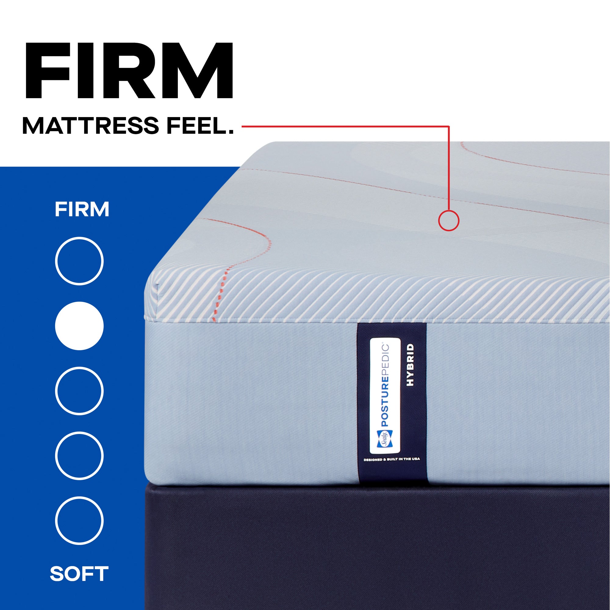 Sealy Posturepedic Dallas Firm Hybrid Mattress - Queen Size, Medium-Firm Support for Back Pain Relief - Perfect for Side, Back & Stomach Sleepers - Bedroom & Guest Room Essentials