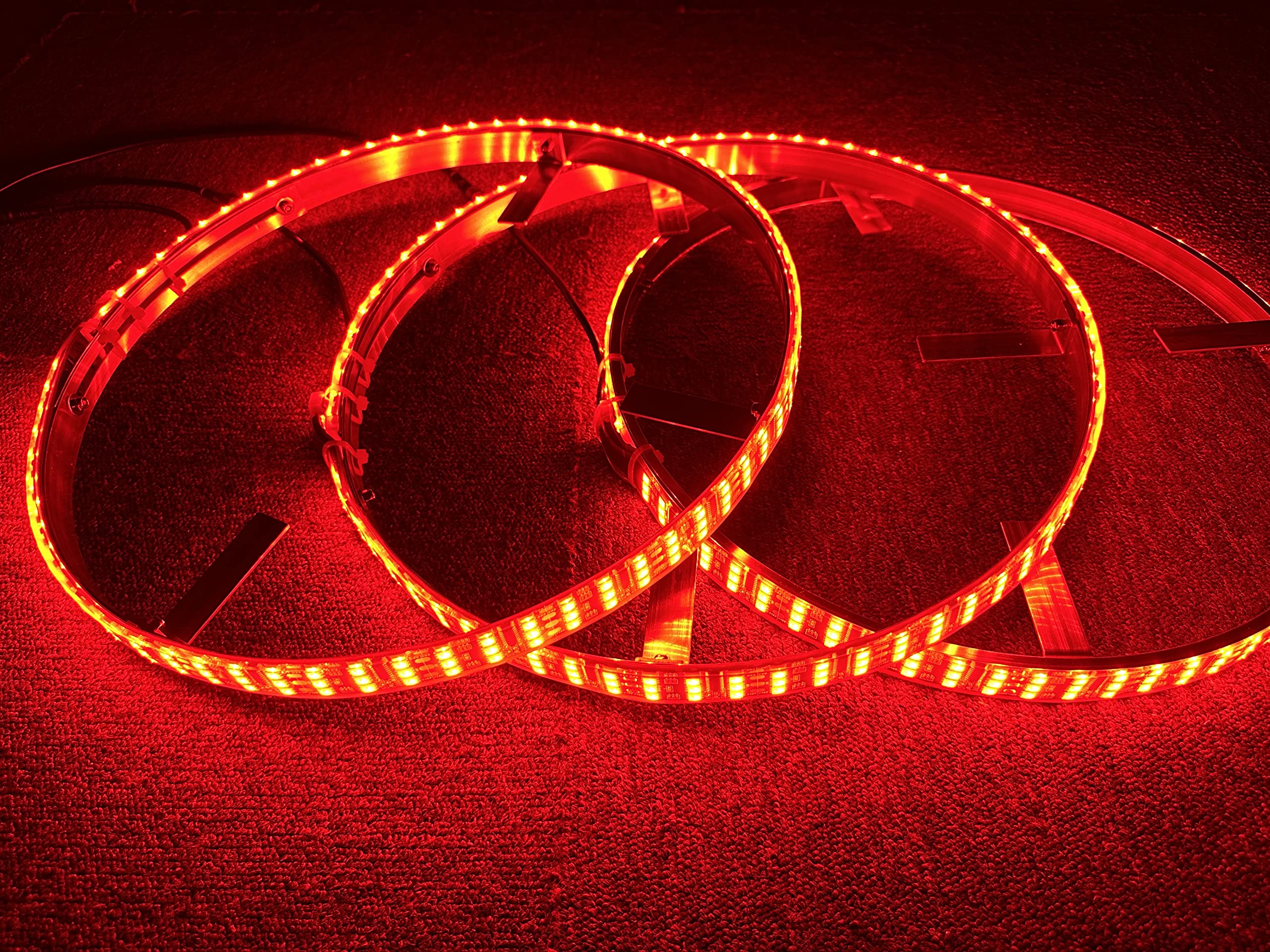 Polaris Slingshot RGB LED Wheel Lights - 15.5'' Triple Row Dream Color Chase with Bluetooth APP & Remote Control for S/R/SL/SLR/GT Models | Enhance Your Ride with Music-Sync Lighting for Night Cruising & Car Shows