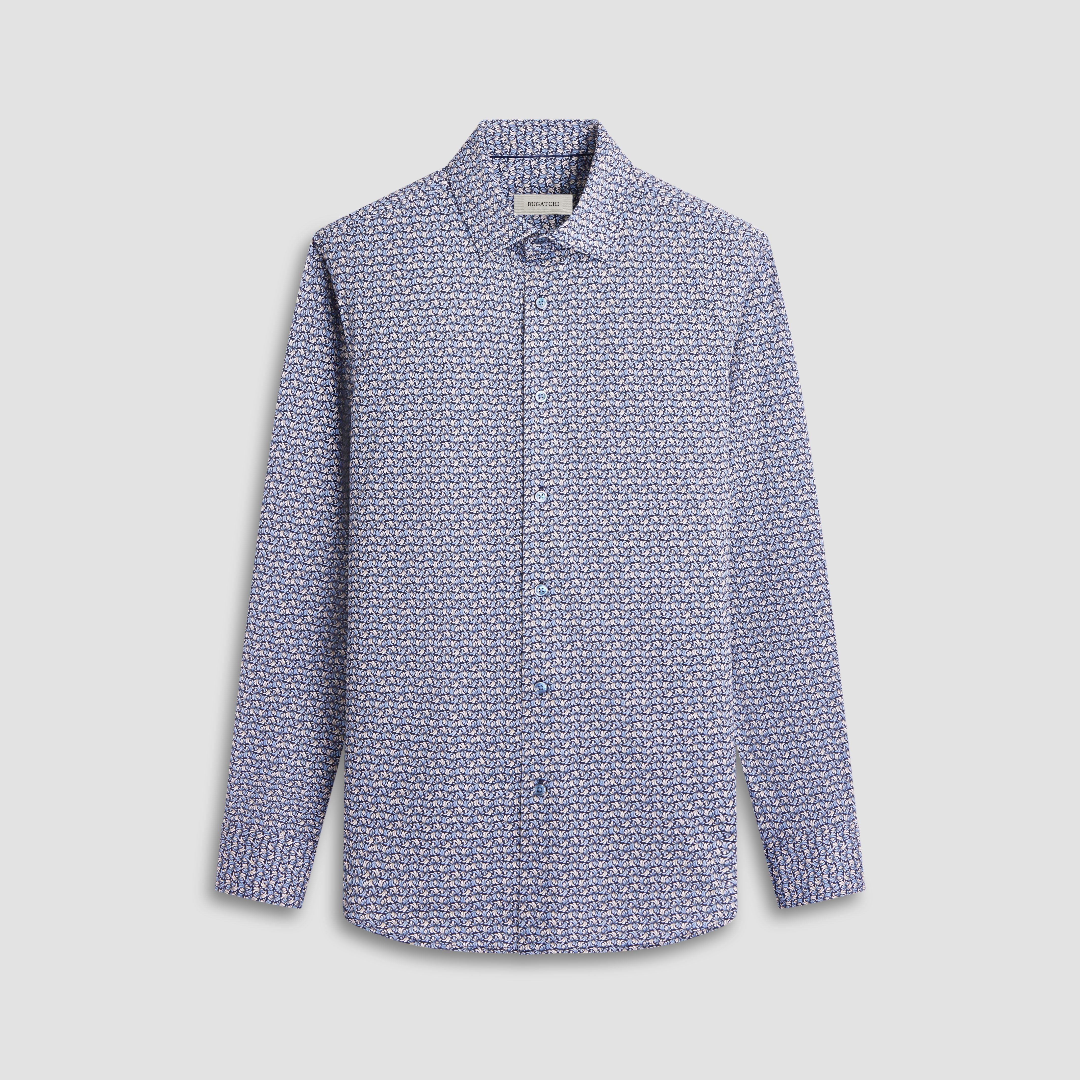 James Abstract Print Cotton Shirt for Men - Soft Breathable Casual Button Down Shirt for Work, Date Night & Weekend Outfits
