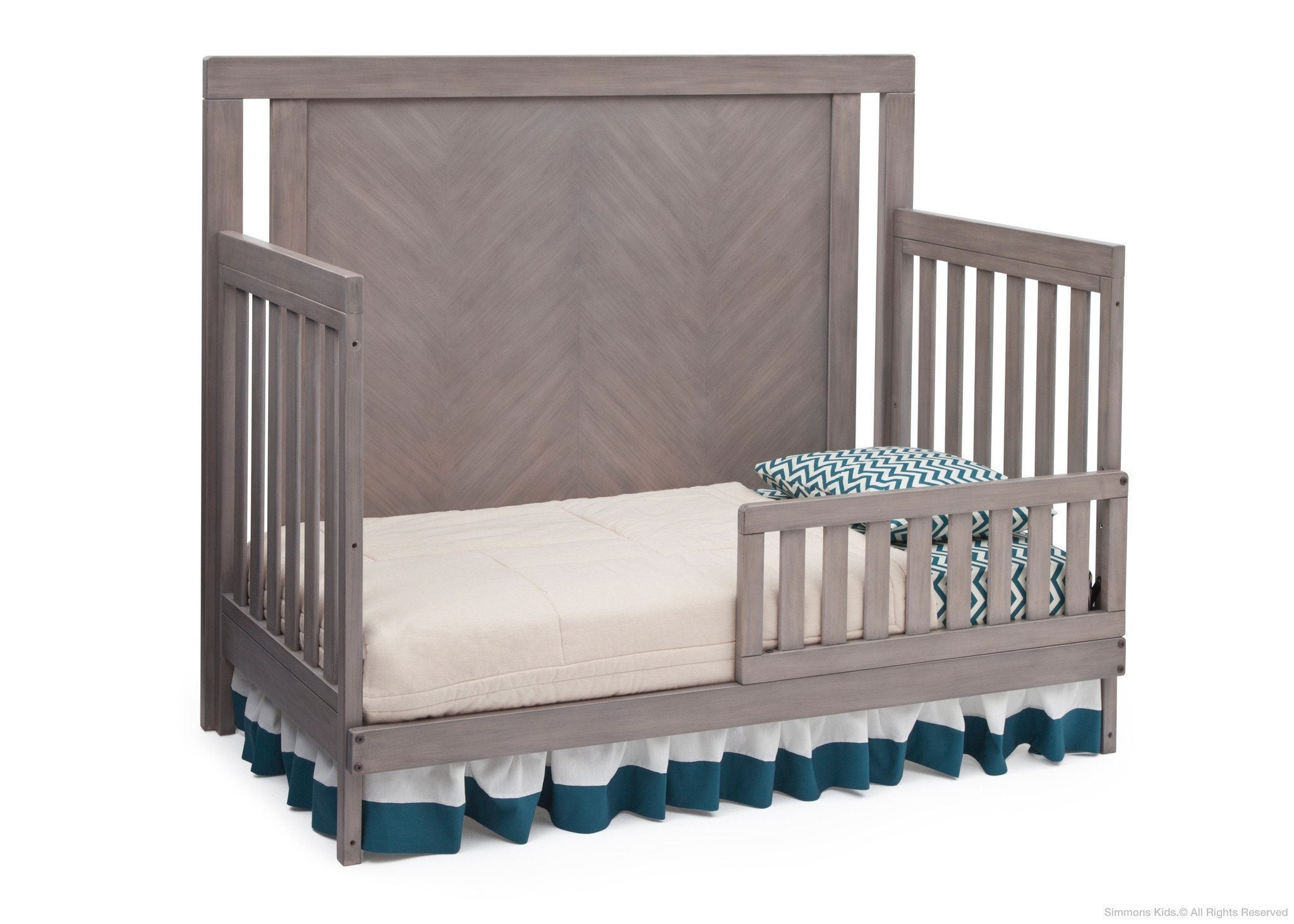 Chevron Crib 'N' More - Stylish Baby Crib with Convertible Design for Nursery, Toddler & Guest Room - Perfect for Newborns, Infants & Growing Kids