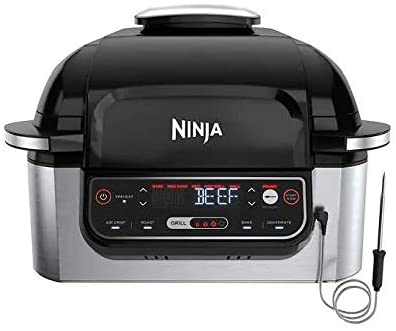 Ninja Foodi Smart XL Grill & Air Fryer Combo - 6-in-1 Indoor Electric Grill with Air Fry, Roast, Bake, Broil & Dehydrate Functions - Home Essentials Warranty Included - Perfect for Grilling, Frying & Healthy Cooking at Home
