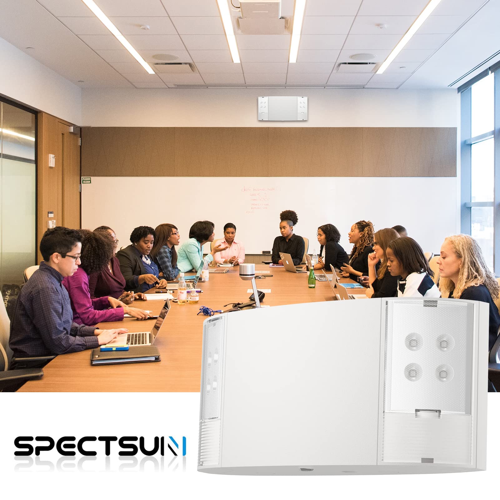 Spectsun 6 Pack LED Emergency Lighting with Battery Backup - UL Listed AC 120/277V Hardwired Commercial Exit Lights - White Square Head Emergency Light Fixtures for Business, Home, Warehouse & Office Safety