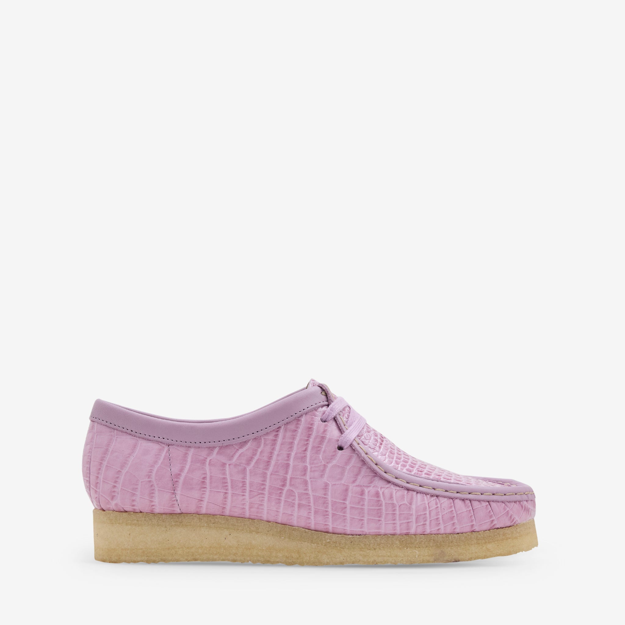 Women's Wallabee Mauve Crocodile Leather Shoes - Comfortable Casual Loafers for Walking & Everyday Wear | Perfect for Office, Travel & Outfits