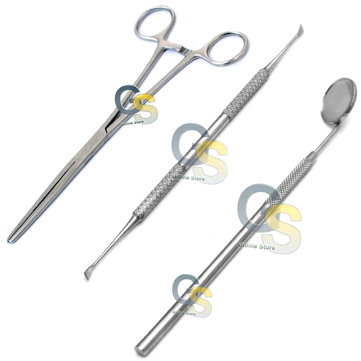 G.S PET Dog Teeth Cleaning Kit - Tartar Scaler, Dental Mirror & Locking Forceps for Professional Grooming at Home | Perfect for Small & Medium Dogs Dental Care