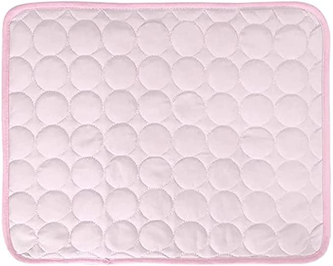 GCME Self Cooling Pet Mat for Dogs & Cats - Breathable Summer Cooling Pad, Washable Dog Bed Mat for Hot Weather - Pink (Perfect for Indoor/Outdoor Use, Travel & Crate Training)