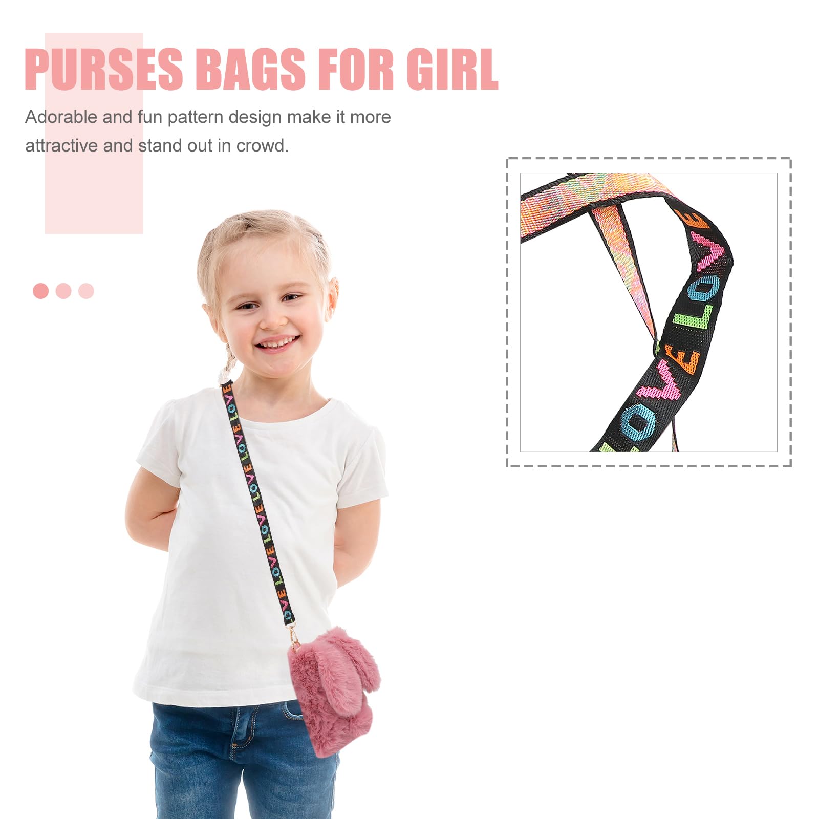 VALICLUD Mini Crossbody Sling Bag - Cute Rabbit Plush Shoulder Purse for Women, Adjustable Strap Messenger Bag (Purple) - Perfect for Travel, Shopping & Daily Use