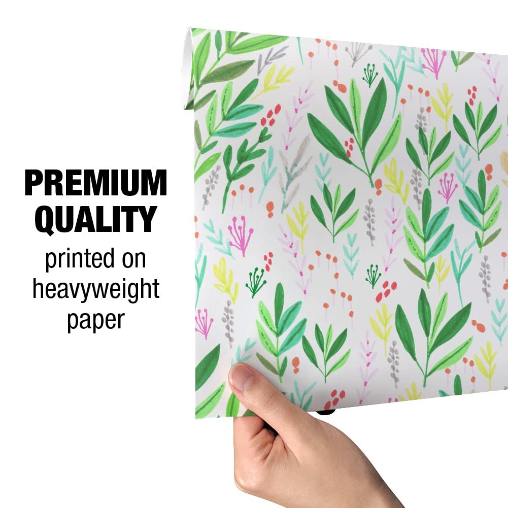GRAPHICS & MORE Spunky Foliage Gift Wrap Paper Rolls - Eco-Friendly Wrapping Paper for Birthday, Christmas, Wedding Gifts & Party Decorations
