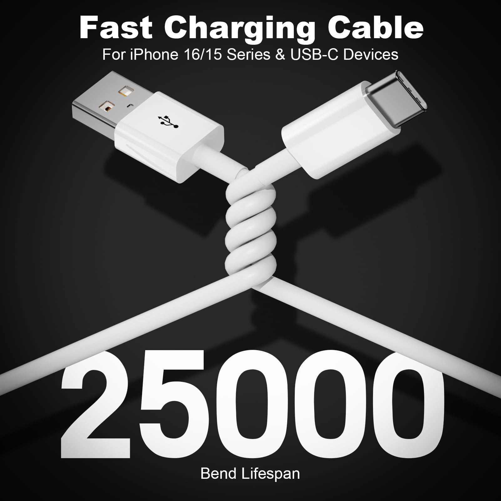USB-C to USB-A CarPlay Cable for iPhone 15/16/16 Pro Max/Plus - 3FT Fast Charging & Data Sync Cable for CarPlay - Compatible with iPad Pro 13/12.9/11 inch, iPad Air 5/4th - Perfect for Road Trips & In-Car Entertainment