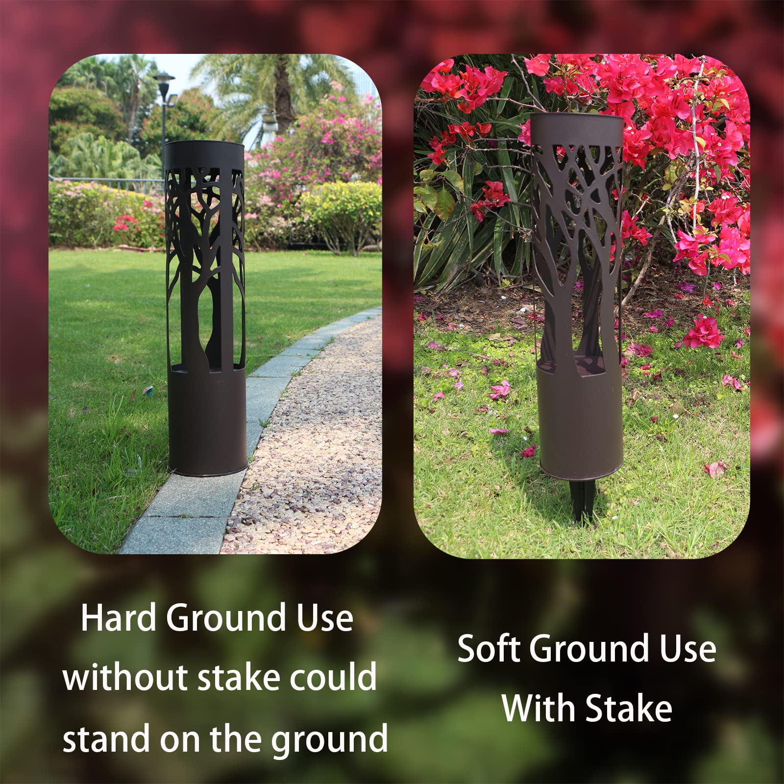 4 Pack Solar Pathway Lights Outdoor - Waterproof Landscape Lighting with Auto On/Off, Warm Yellow Solar Powered Garden Lights for Yard, Lawn, Patio & Walkway | Perfect for Garden Decor, Driveway Illumination and Nighttime Safety