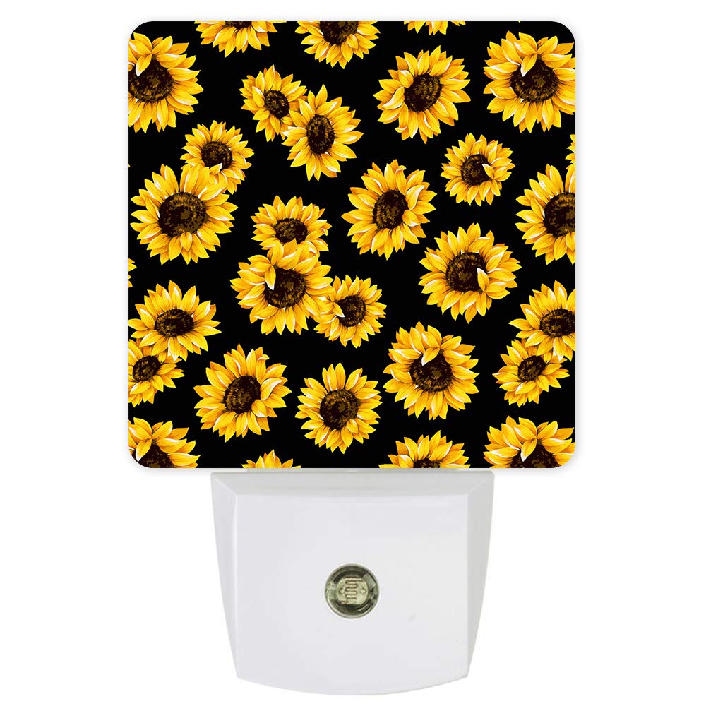 Dimmable LED Night Light with Auto Sensor - Vintage Farmhouse Sunflower Wall Lamp for Bedroom, Bathroom, Nursery, Hallway & Stairs | Energy-Efficient Plug-in Nightlight for Kids & Adults | Perfect for Nighttime Safety and Cozy Home Decor