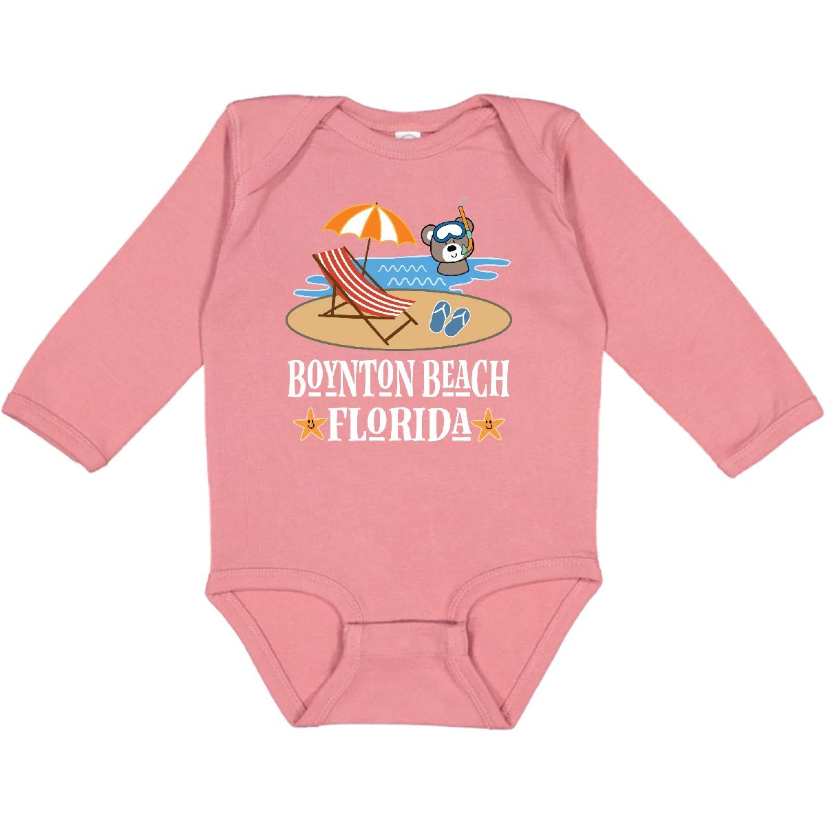 Inktastic Boynton Beach Florida Vacation Long Sleeve Baby Bodysuit - Perfect for Beach Trips, Family Photos & Holiday Gifts