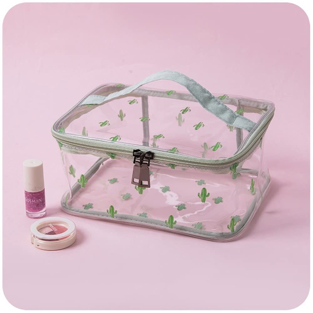 Waterproof Clear Cosmetic Bag for Women - Portable Travel Makeup Organizer (Gray, 7x3x6 Inch) - Perfect for Gym, Beach & Weekend Getaways