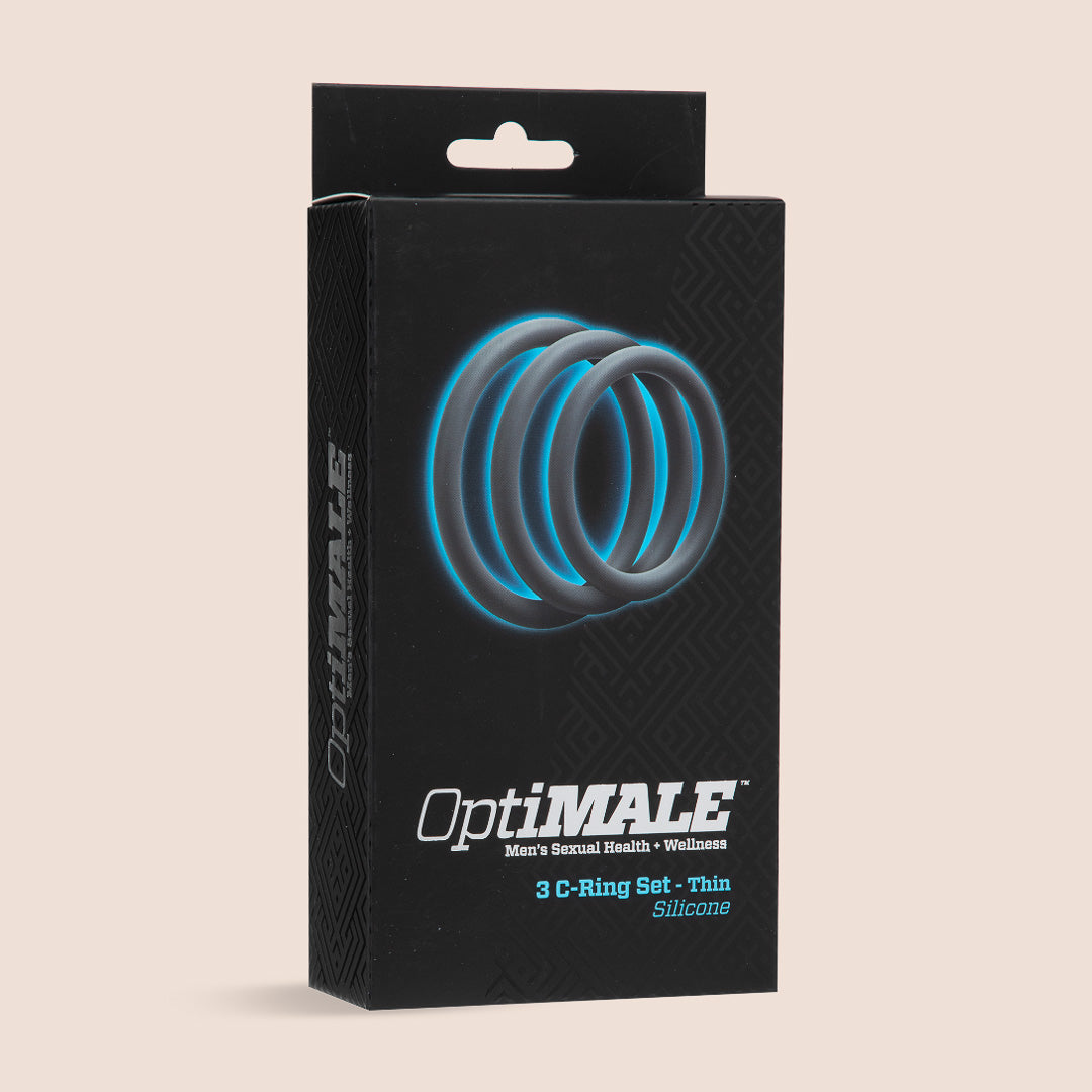 OptiMALE™ 3-Piece Thin Silicone Cock Ring Set for Men - Enhances Pleasure & Performance | Perfect for Couples Play, Solo Use & Intimate Moments