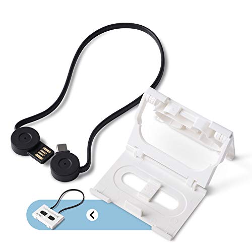 ONVO USB C Cable with Stand - 2.0 Type C to USB A - White for Phone Charging & Desk Use