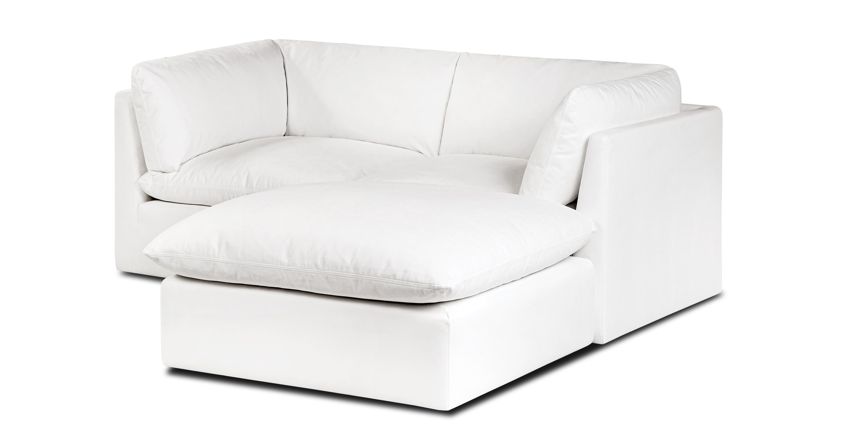 3-Seat Davos Modular Sectional Sofa - Modern L-Shaped Couch for Living Room, Lounge & Small Spaces - Soft Fabric Upholstery with Reversible Chaise