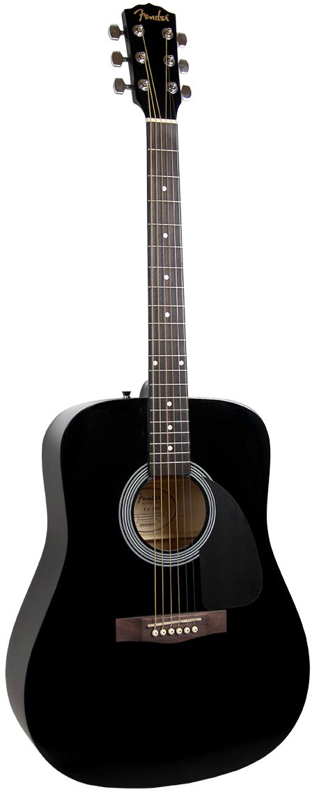 Fender Dreadnought Acoustic Guitar Bundle - Black with Gig Bag, Tuner, Strings, Strap & Picks | Includes Fender Play Online Lessons | Perfect for Beginners, Campfires & Live Performances