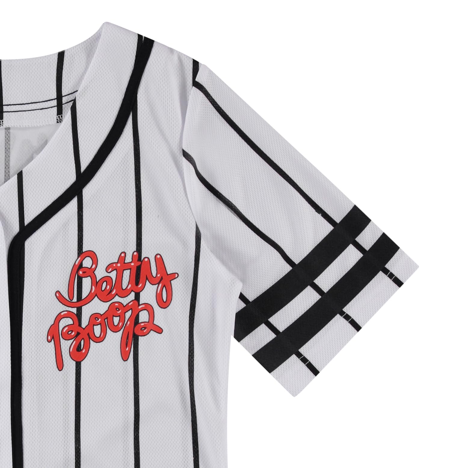 Vintage Betty Boop Ladies Baseball Jersey - Bonnie, Margie & Mae Style Retro Mesh Button Down Shirt for Women | Casual Wear, Costume Parties & 90s Themed Events