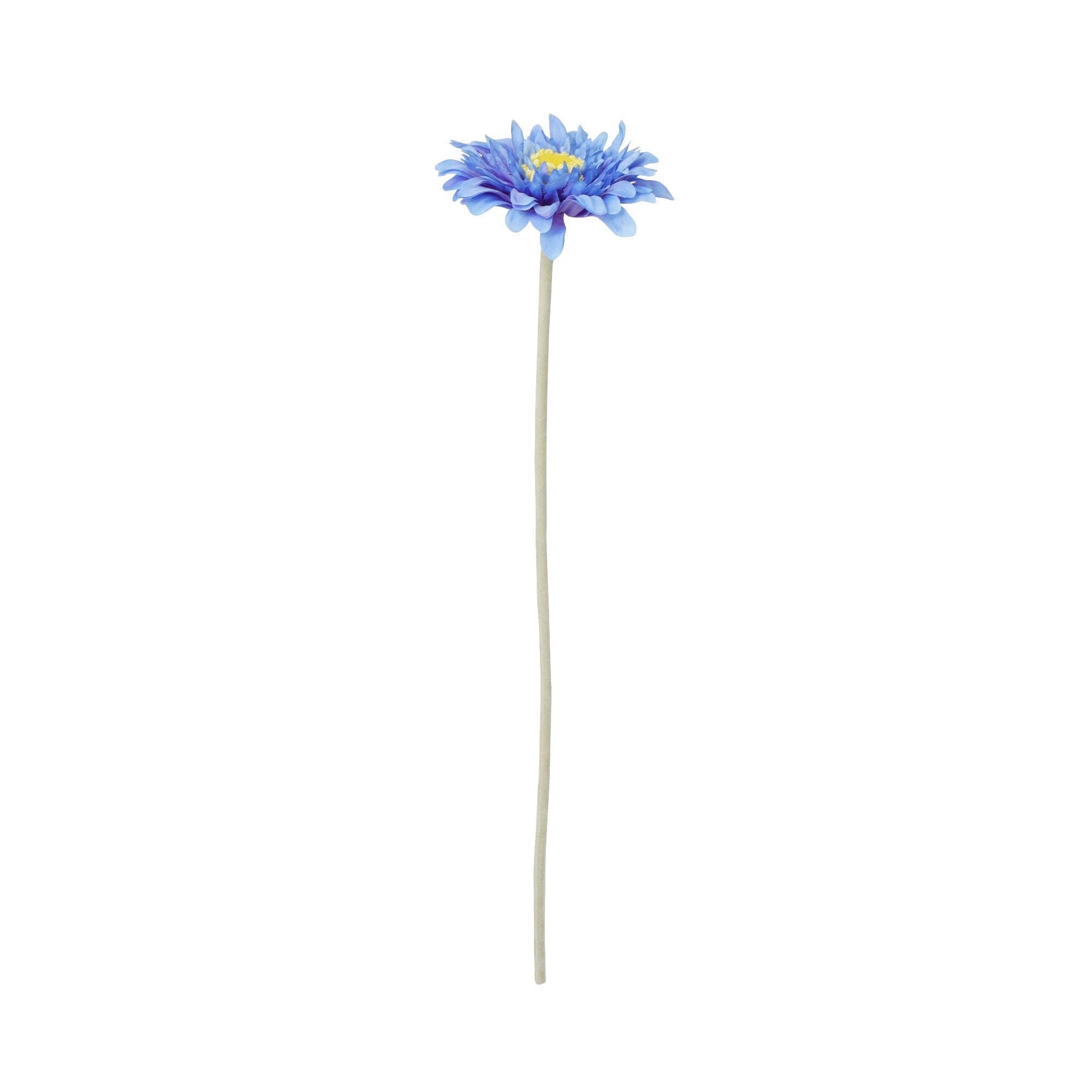 Blue Gerbera Daisy Artificial Flowers - Small Fake Floral Decor for Home, Wedding, Office & Party Arrangements