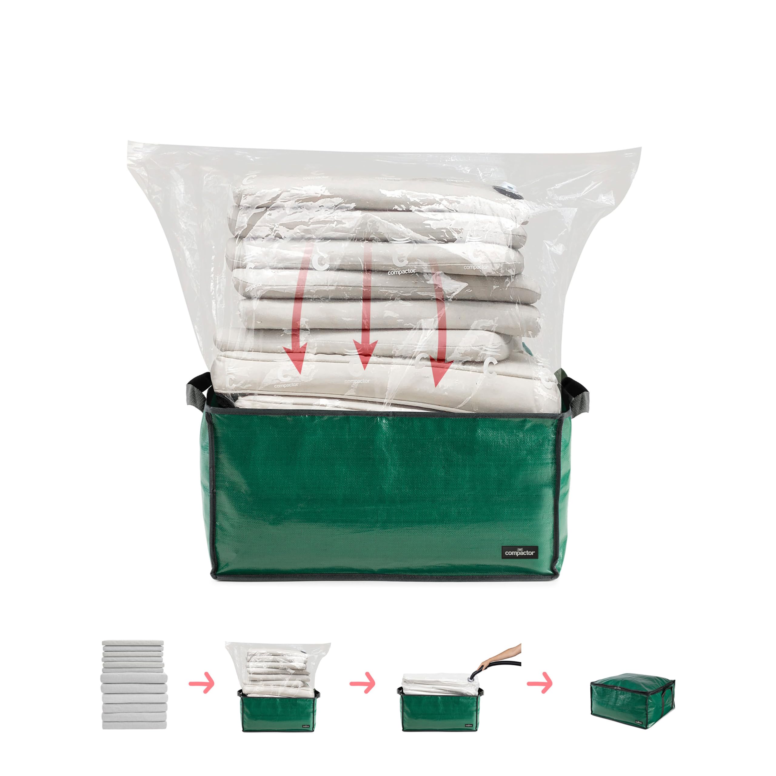 2-in-1 Vacuum Storage Bags with Weatherproof Box - Space Saving Solution for Small Dining & Patio Cushions | Compact Storage for Seasonal Decor, Travel & Home Organization