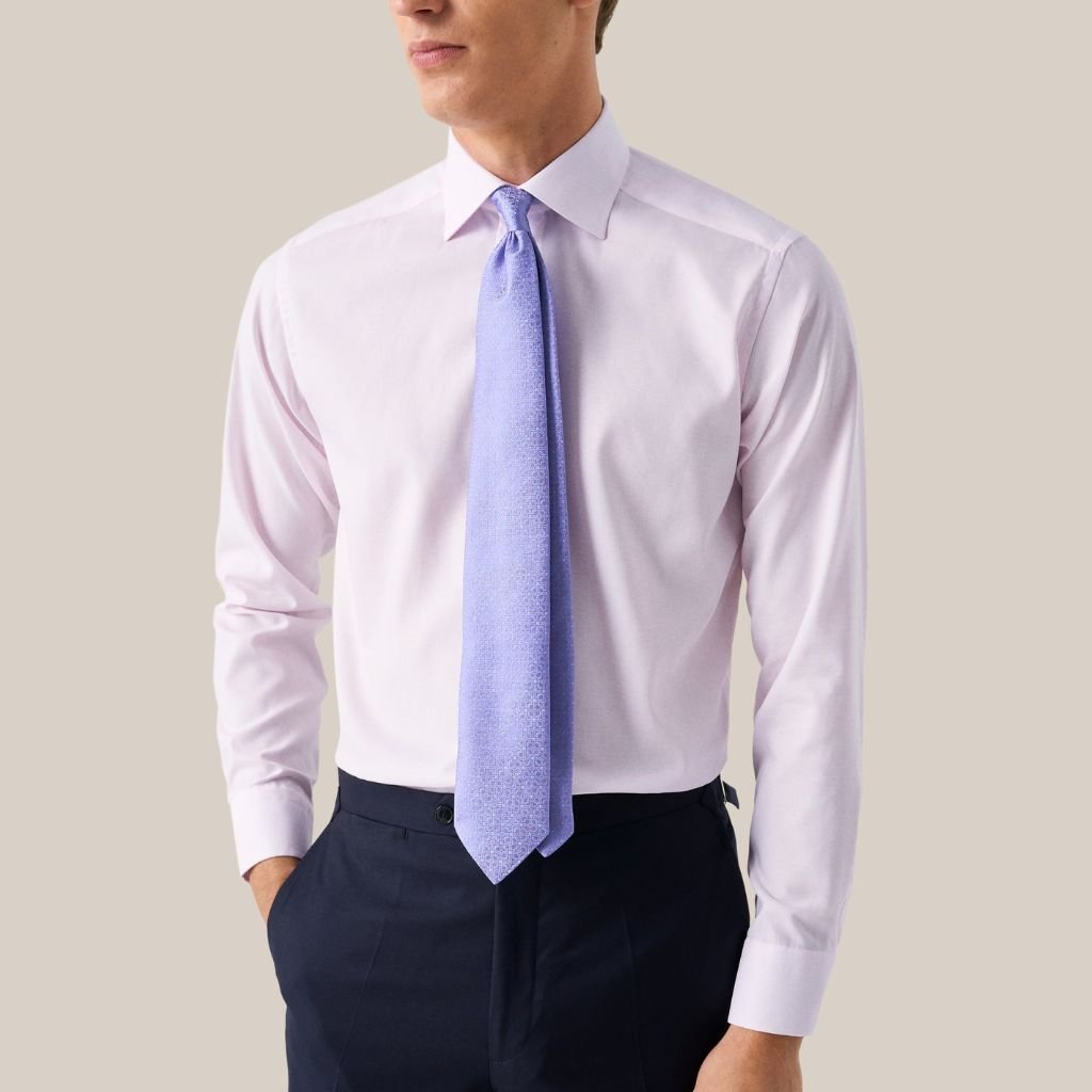 ETON Men's Cotton Oxford Dress Shirt - Contemporary Fit, Single Cuff, Pink | Formal & Business Casual Wear for Office, Weddings & Special Occasions