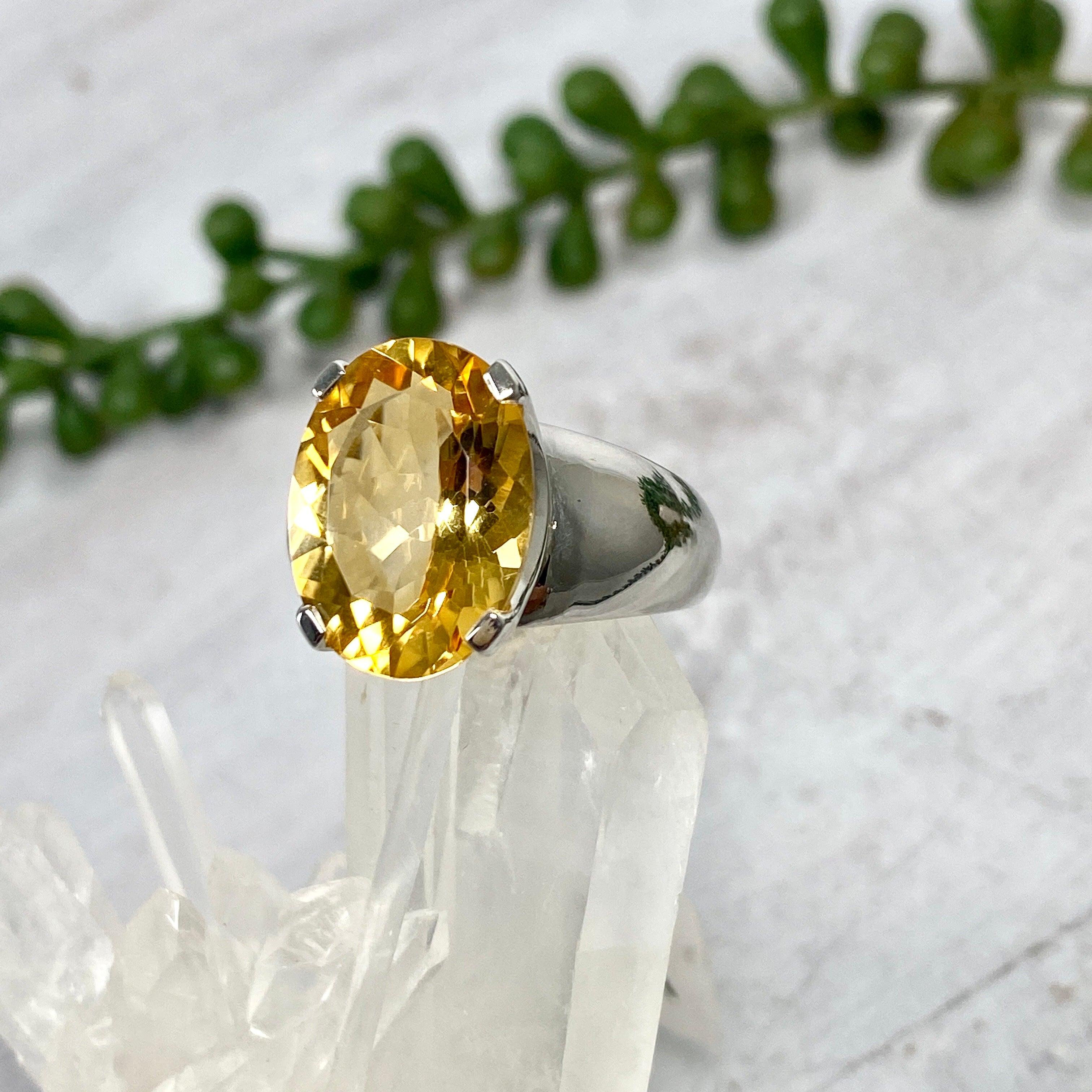 Citrine Oval Cut Ring Size 8 - 925 Sterling Silver Gemstone Jewelry for Women, Perfect for Weddings, Parties & Everyday Wear
