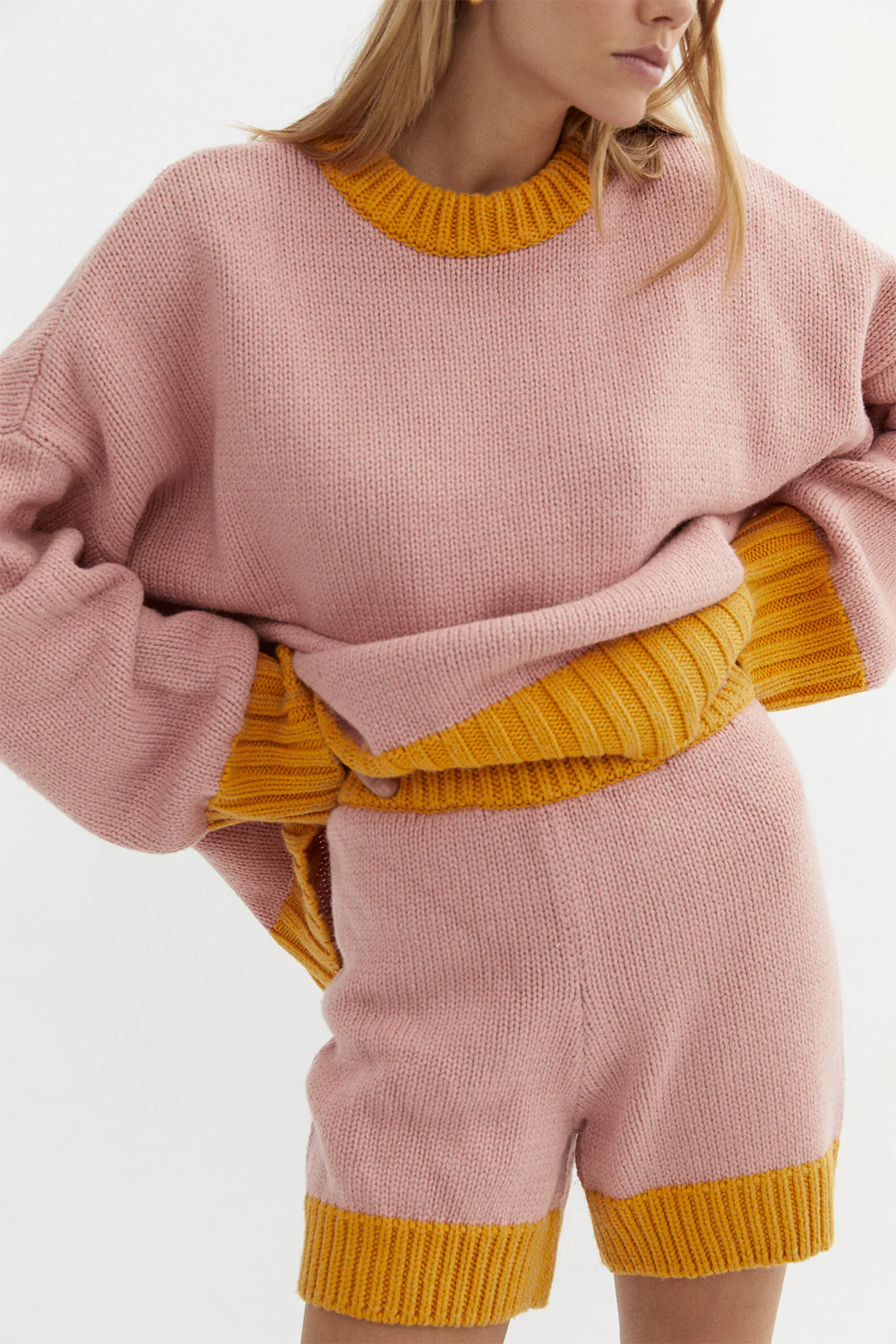 Chambord Knit Sweater in Rose - Women's Elegant Lace Knit Top for Casual & Party Wear | Perfect for Date Nights, Office Outfits & Special Occasions